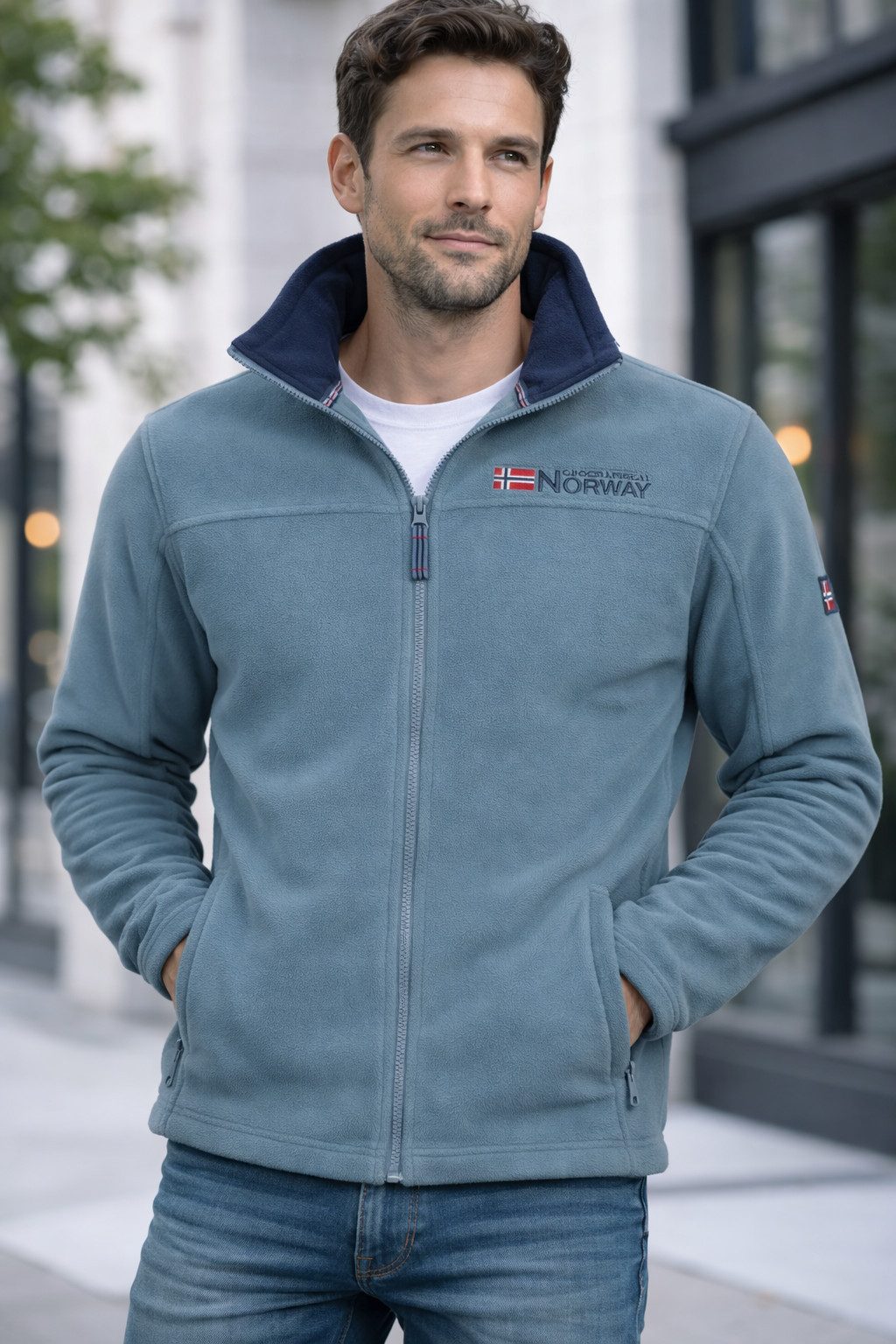 Geographical Norway Fleecejacke Herren Herbst Winter Polar Fleece Jacke Sweat Jacke Outdoor Übergang