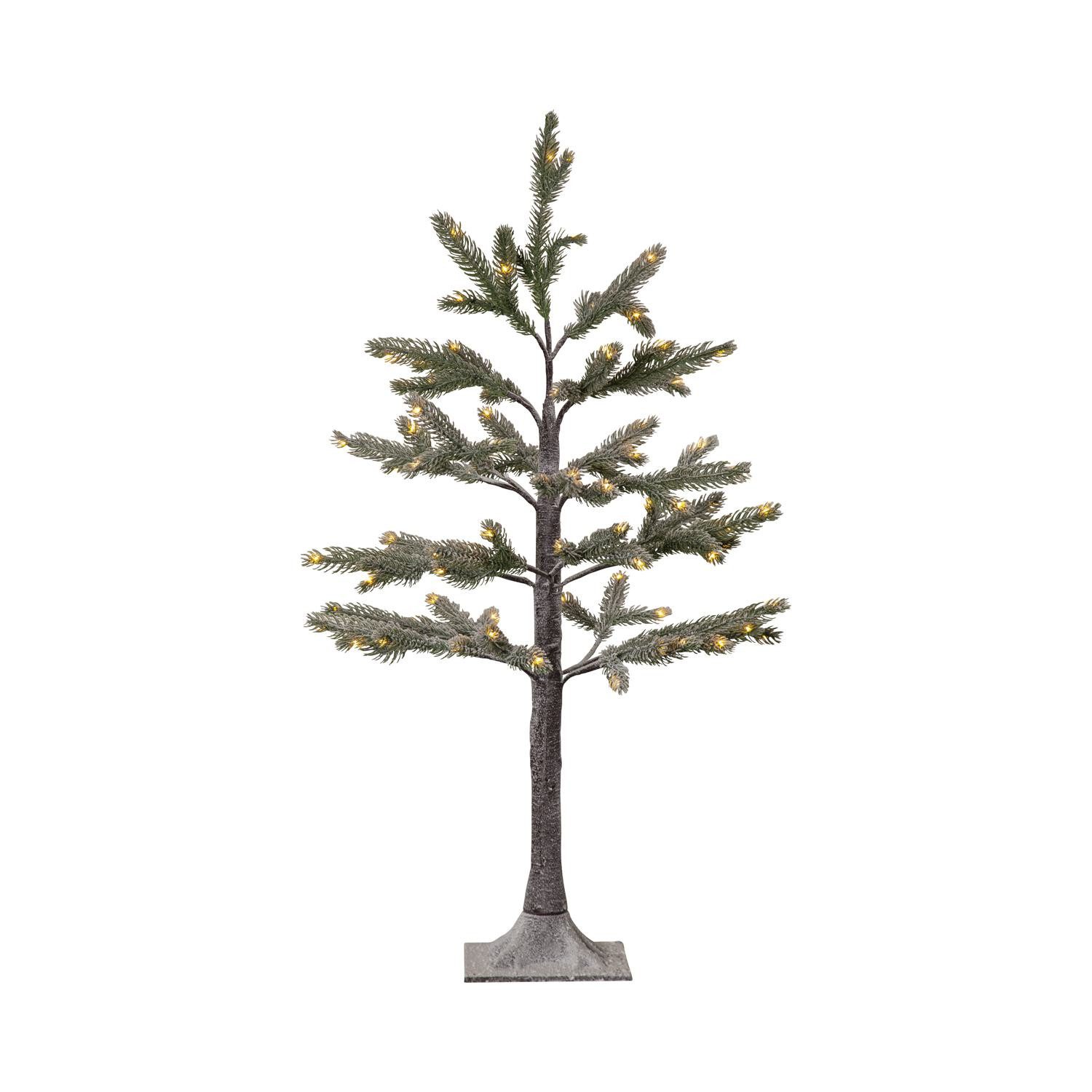 STAR TRADING LED Dekolicht Dekobaum Tanne, Outdoor Dekobaum,Tanne' mit LED-Beleuchtung, beschneite Zweige, strom