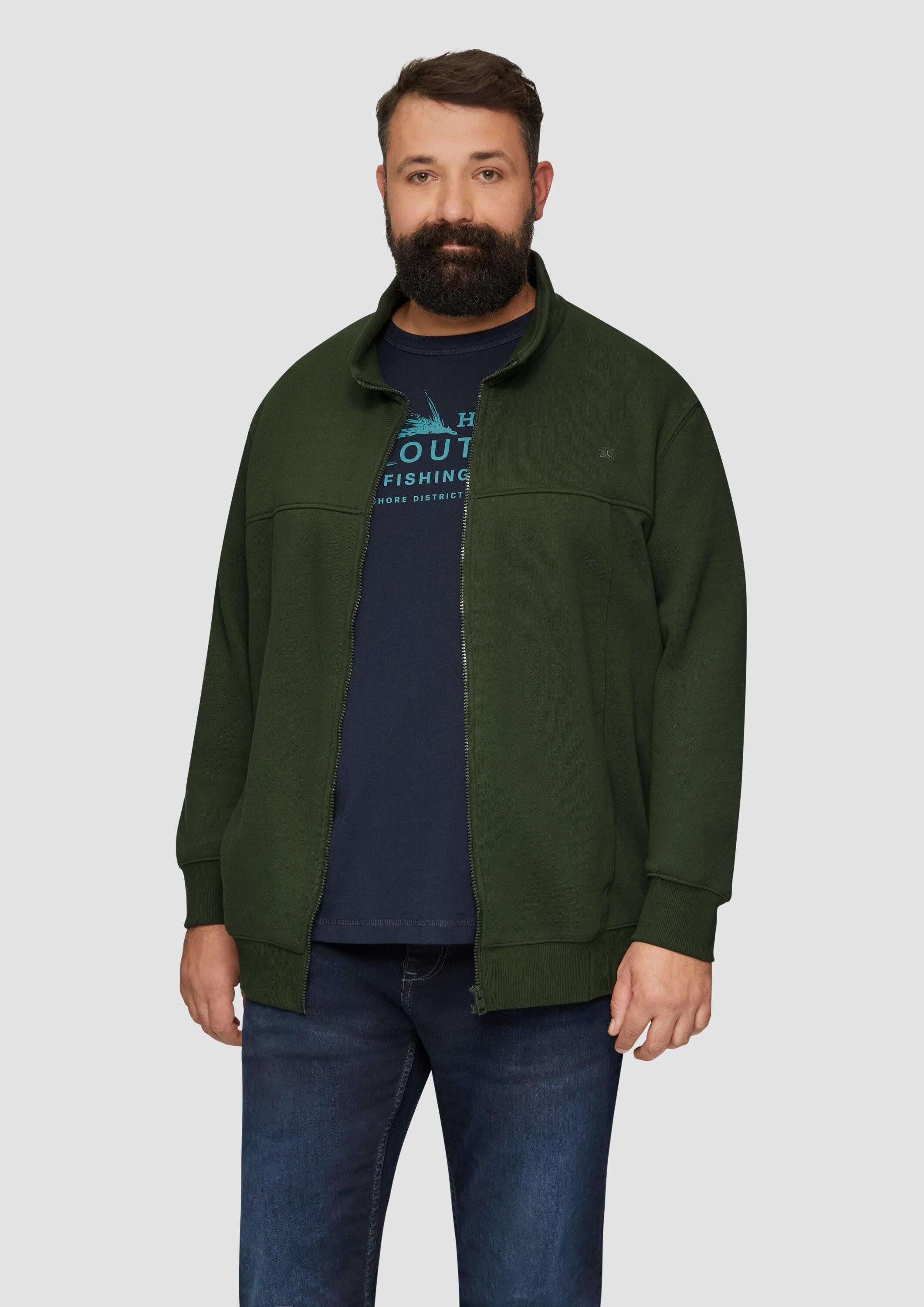 s.Oliver Sweatjacke Sweatshirt Jacke Sweatjacke mit Stehkragen günstig online kaufen