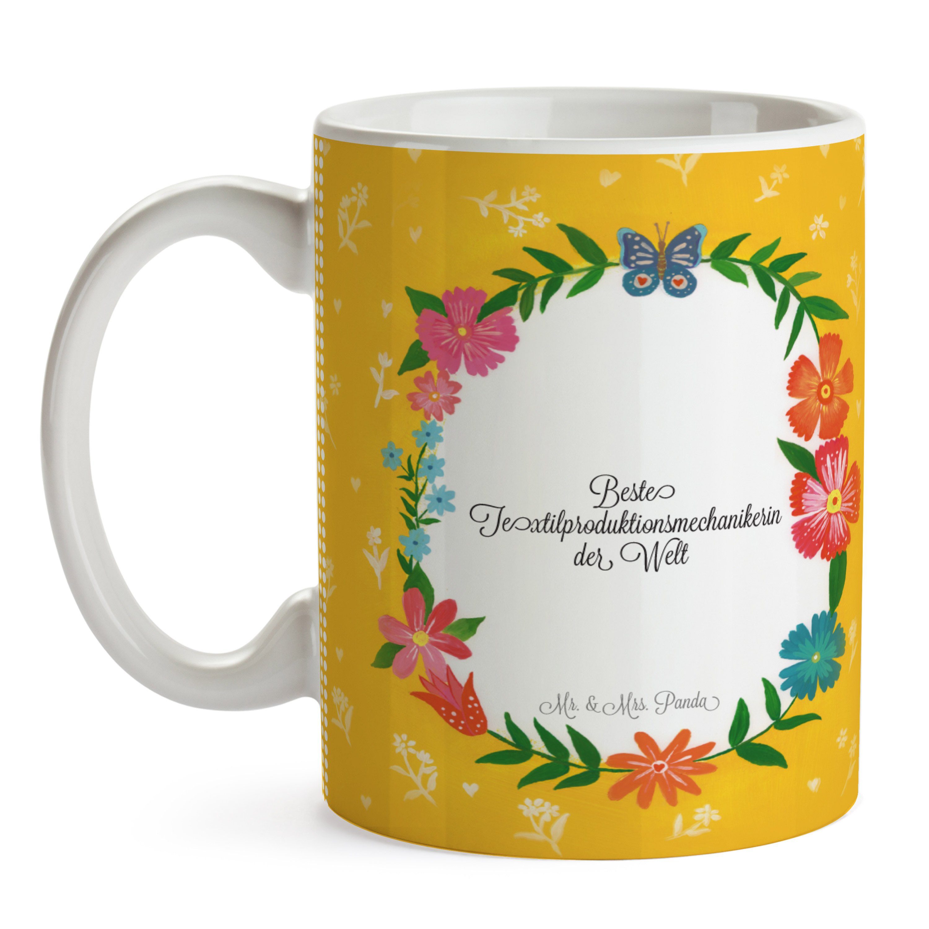 Mr. & Mrs. Panda K, Textilproduktionsmechanikerin - Kaffeetasse, Keramik Tasse Geschenk, Gratulation