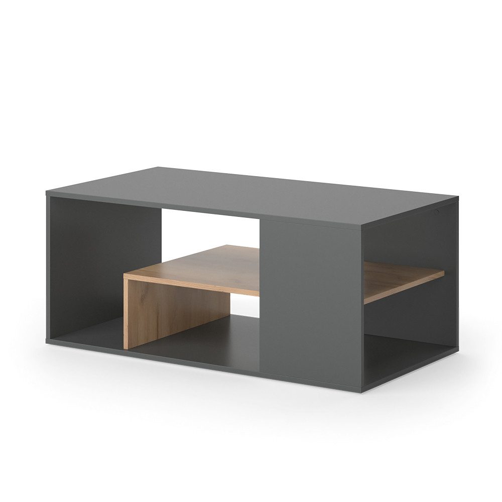 Vicco Couchtisch Edgar, Anthrazit/Goldkraft Eiche, 110 x 59 cm (1-St)