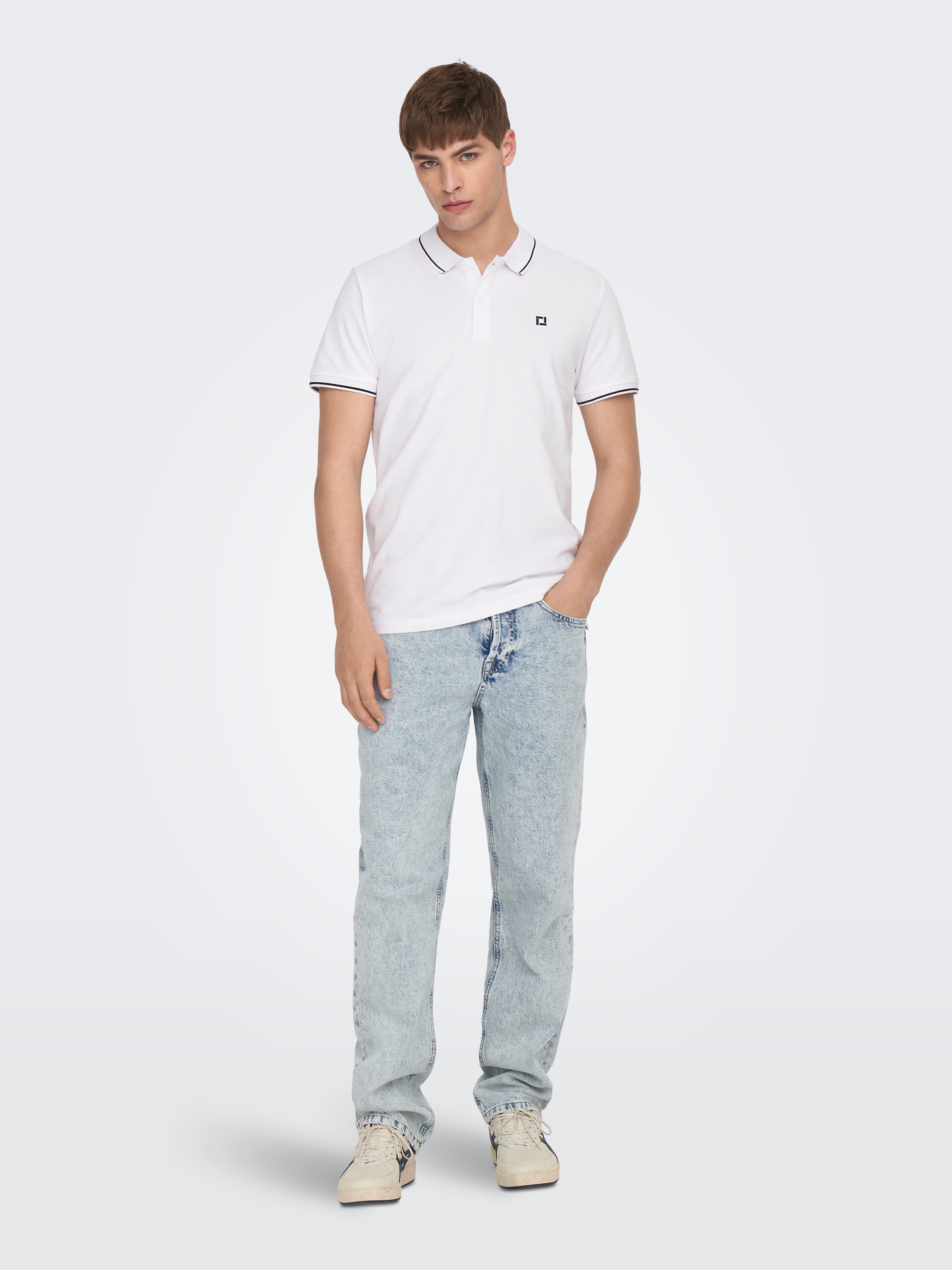 ONLY & SONS Poloshirt ONSFLETCHER SLIM SS POLO NOOS Baumwolle, normal geschnitten – Bild 3 von 5