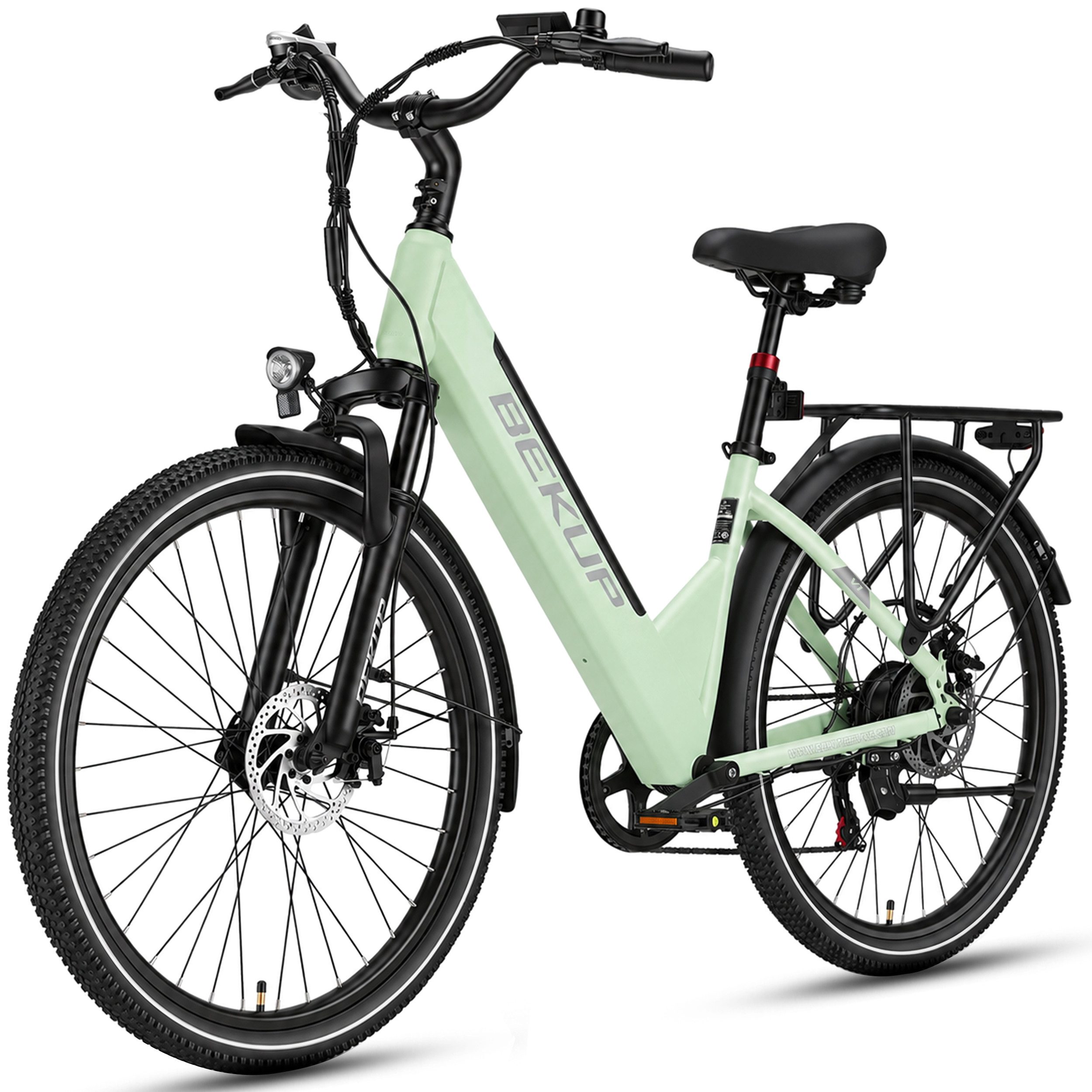 TTGO E-Bike Cityrad 26 Zoll City-E-Bike für Damen und Herren, 522 Wh, 120 km, 45 Nm, 7 Gang Shimano Shimano Tourney TZ Schaltwerk, Kettenschaltung, Heckmotor, 522 Wh, (Komplettset, E-Bike inklusive Akku und Ladegerät), Für Alltag und Touren mit Federgabel, Display und Scheibenbremsen