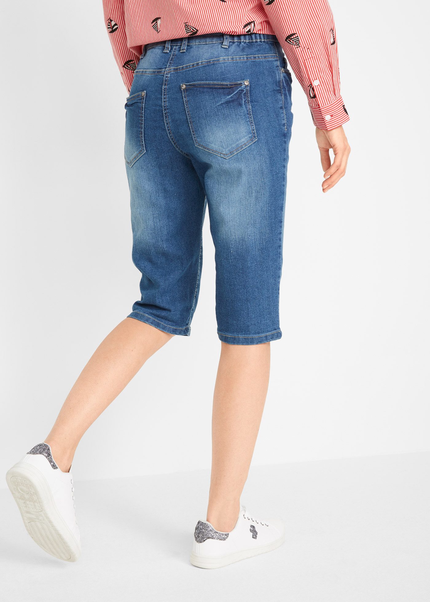 bonprix Bermudas Jeans Bermuda Mid Waist mit gekrempeltem Saum günstig online kaufen