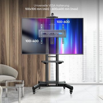 ONKRON TV Standfuss mit Rollen (TS1551-BLK) TV-Ständer, (bis 70,00 Zoll, TV-Ständer, TV Standfuss mit Rollen, VESA 100x100-600x400 mm, höhenverstellbar, rollbar)