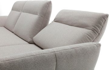 hülsta sofa Ecksofa hs.460, Sockel in Nussbaum, Winkelfüße in Umbragrau, Breite 298 cm