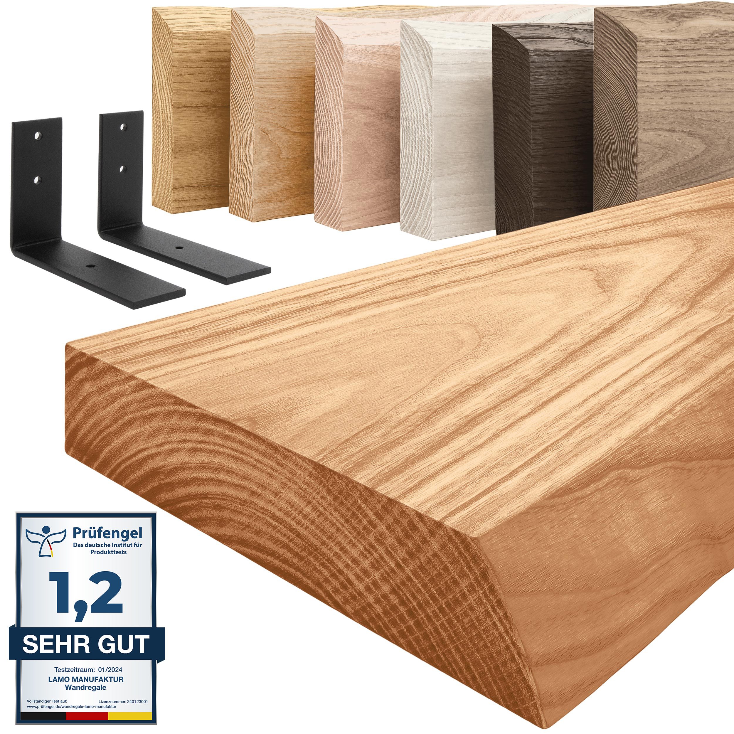 LAMO Manufaktur Wandregal Holz Baumkante Regal günstig online kaufen