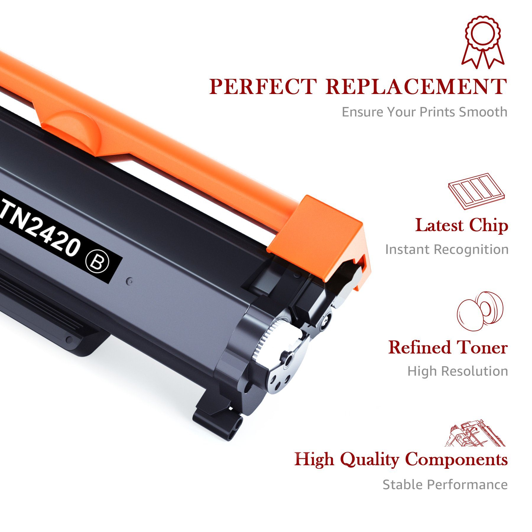 Tonerkartusche DR2400 Brother für Trommel Kingdom HL-L2310 DCP-L2550 (MFC-L2710 TN-2420 DCP-L2530 HL-L2350), DCP-L2110 MFC-L2730 Toner MFC-L2750 DCP-L2510 DCP-L2537 Toner,