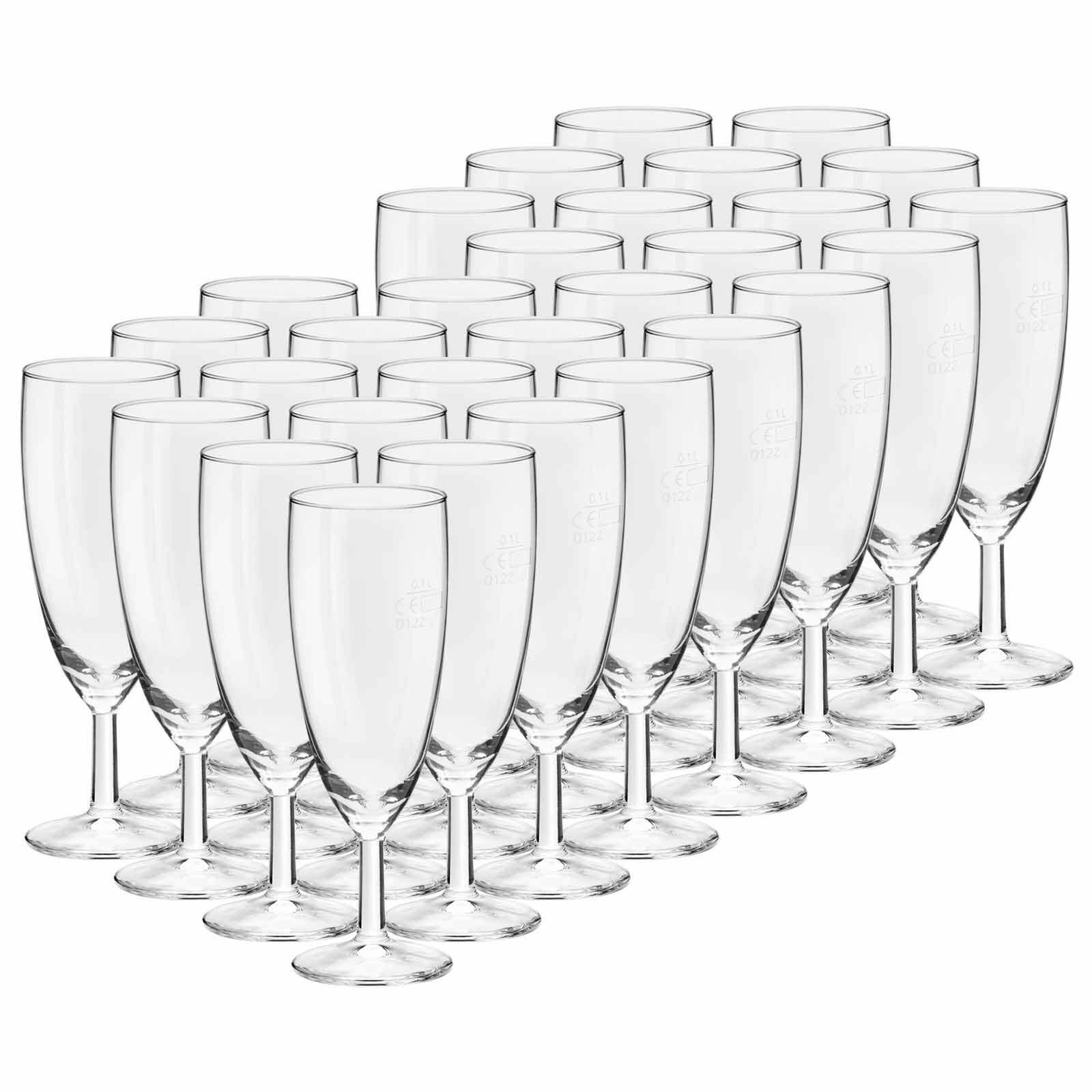 van Well Sektglas Royalty Sektgläser geeicht 0,1 l 30er Set, 30-tlg., Glas