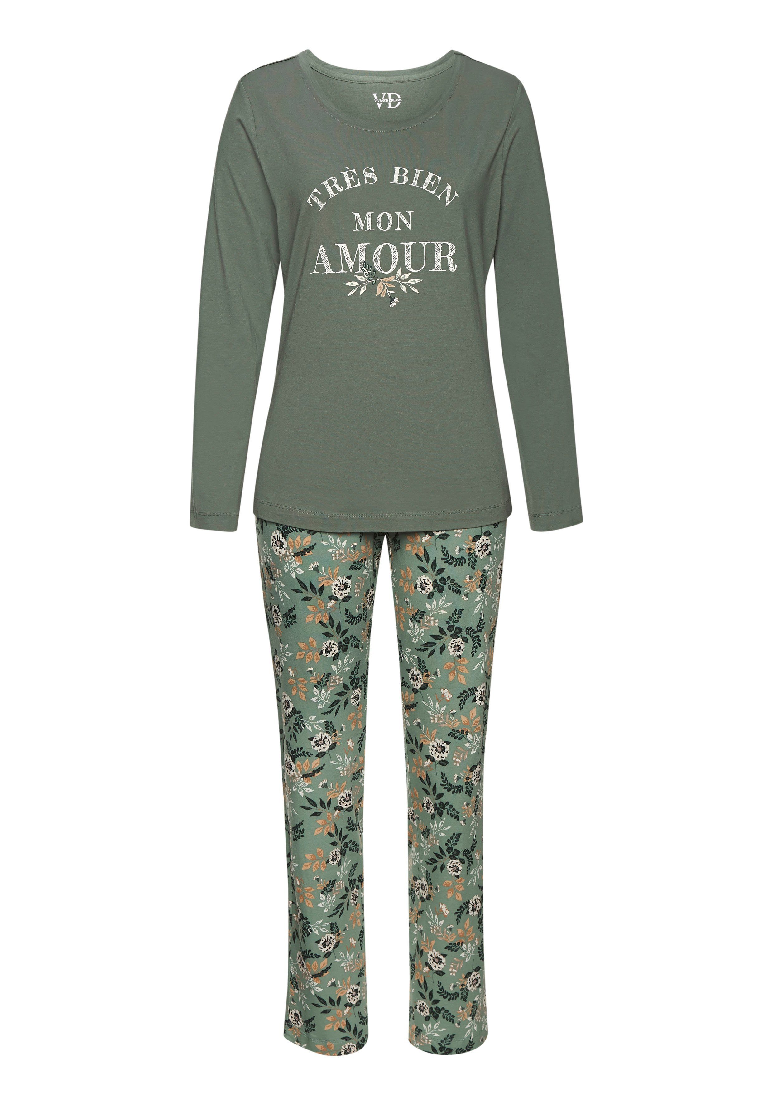 Vivance Dreams Pyjama (Set, 2 tlg) mit romantischem Blumendruck