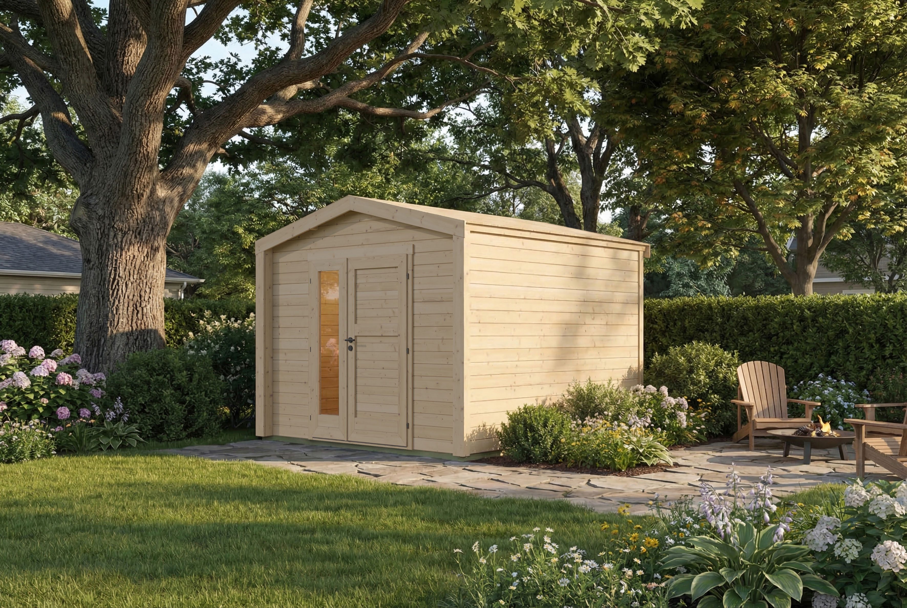 weka Gartenhaus Killarney, BxT: 311x313 cm, Doppeltür, 1 1/2 Fenster an Seite