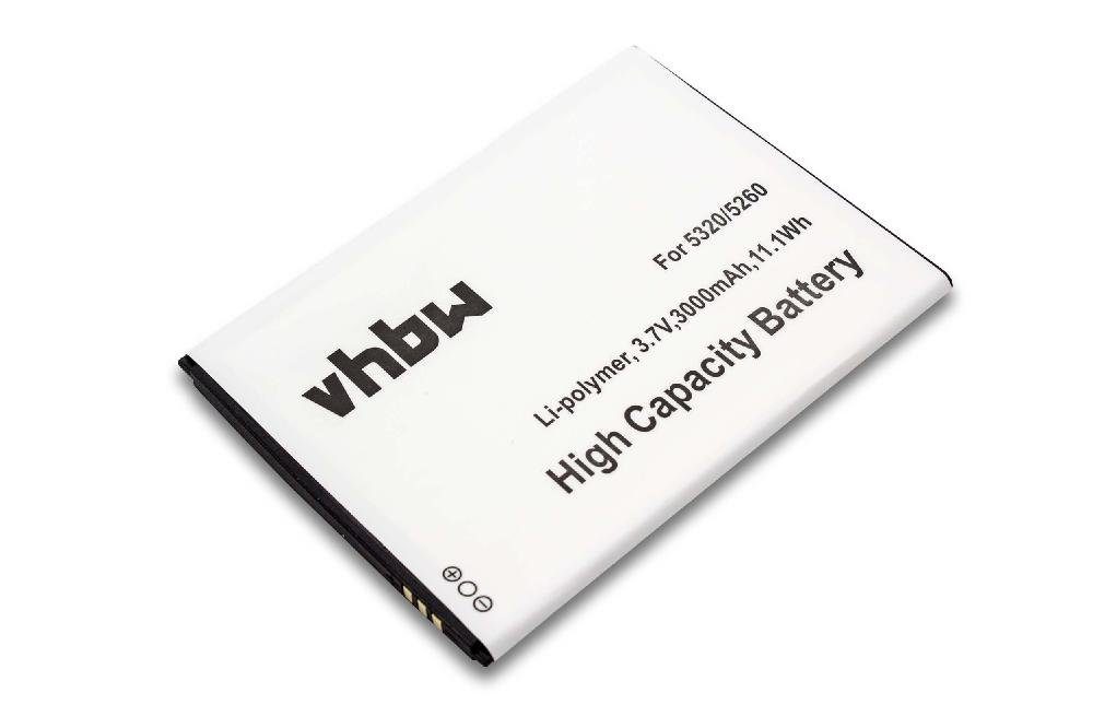 vhbw Ersatz V) 5260 (3,8 Wiko 5320B, Li-Polymer mAh für Smartphone-Akku für 3000 5320