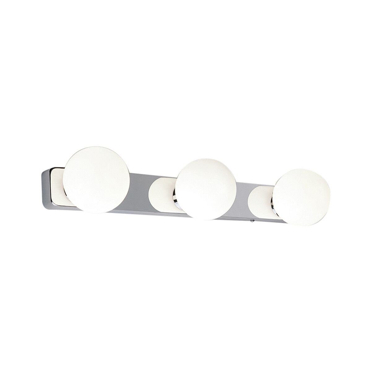 Licht-Erlebnisse Wandleuchte BRAZOS, ohne Leuchtmittel, Spiegelleuchte Bad Chrom Metall Glas Badleuchte Flur Lampe