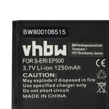 vhbw Akku Smartphone-Akku Li-Ion 1250 mAh (3,7 V)