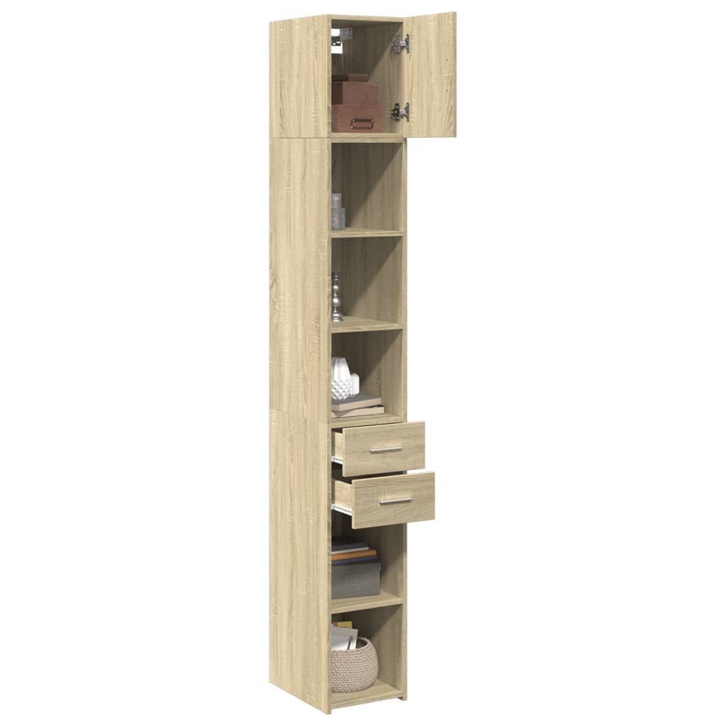 vidaXL Sideboard Hochschrank Schmal Sonoma-Eiche 30x42,5x225 cm Holzwerkstoff (1 St)