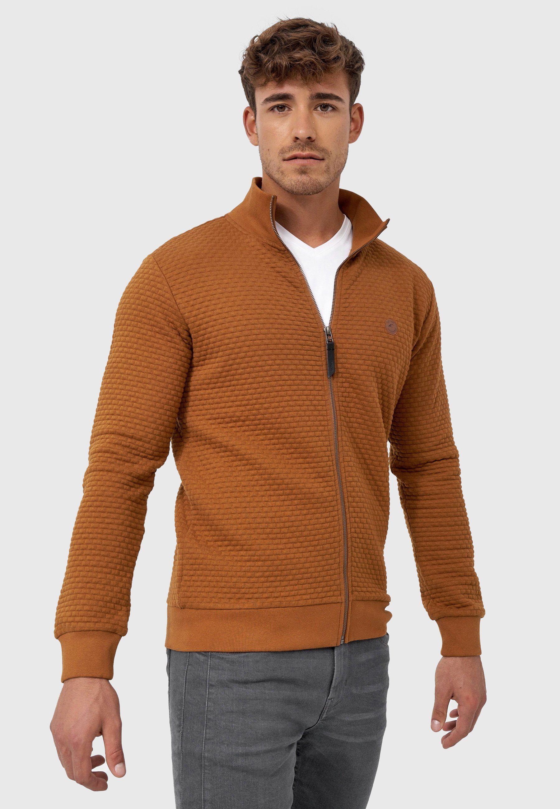 Indicode Sweatjacke Herren Bermie Herrenjacke Reißverschluss mit strukturierter Oberfläche