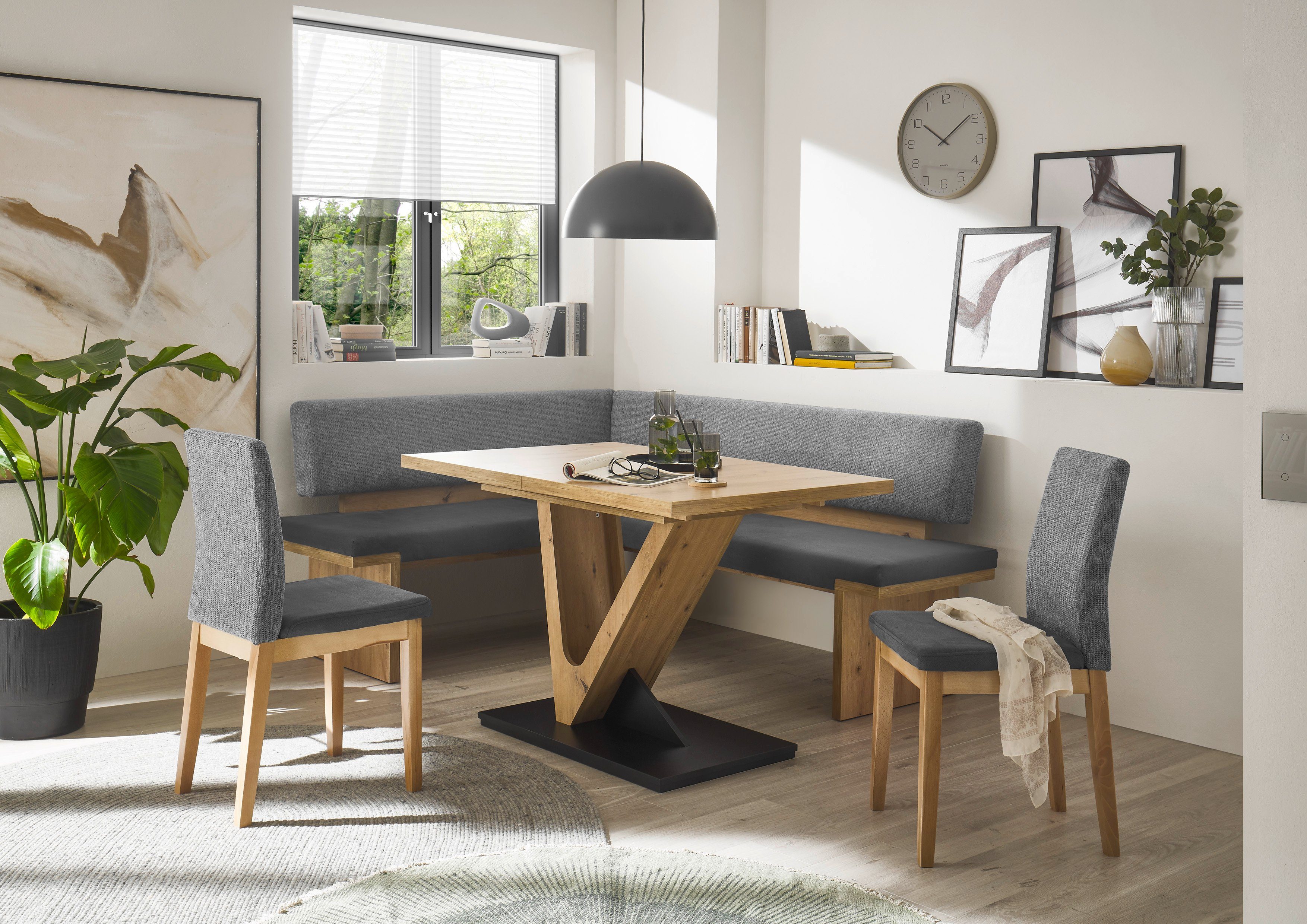 Stolebaenk Eckbankgruppe Manduria EBG MAMAFA Artisan Rechts, (Eckbank Set, 1xEckbank, 1xTisch, 2x Stuhl)