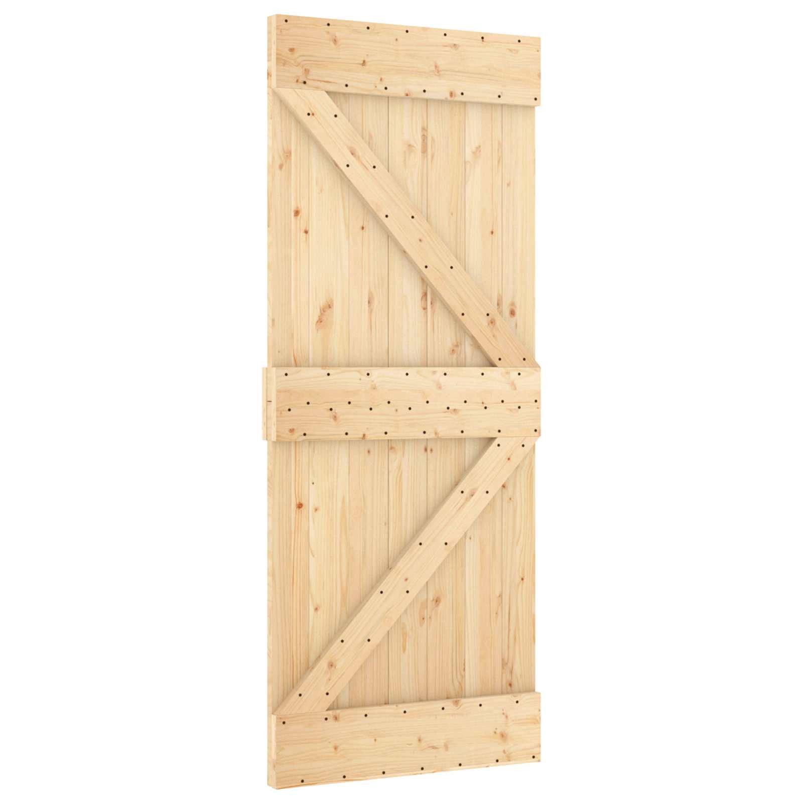 vidaXL Schiebetür Tür NARVIK 85 x 210 cm Massivkiefer (Unbehandelt) Natur (1-St)