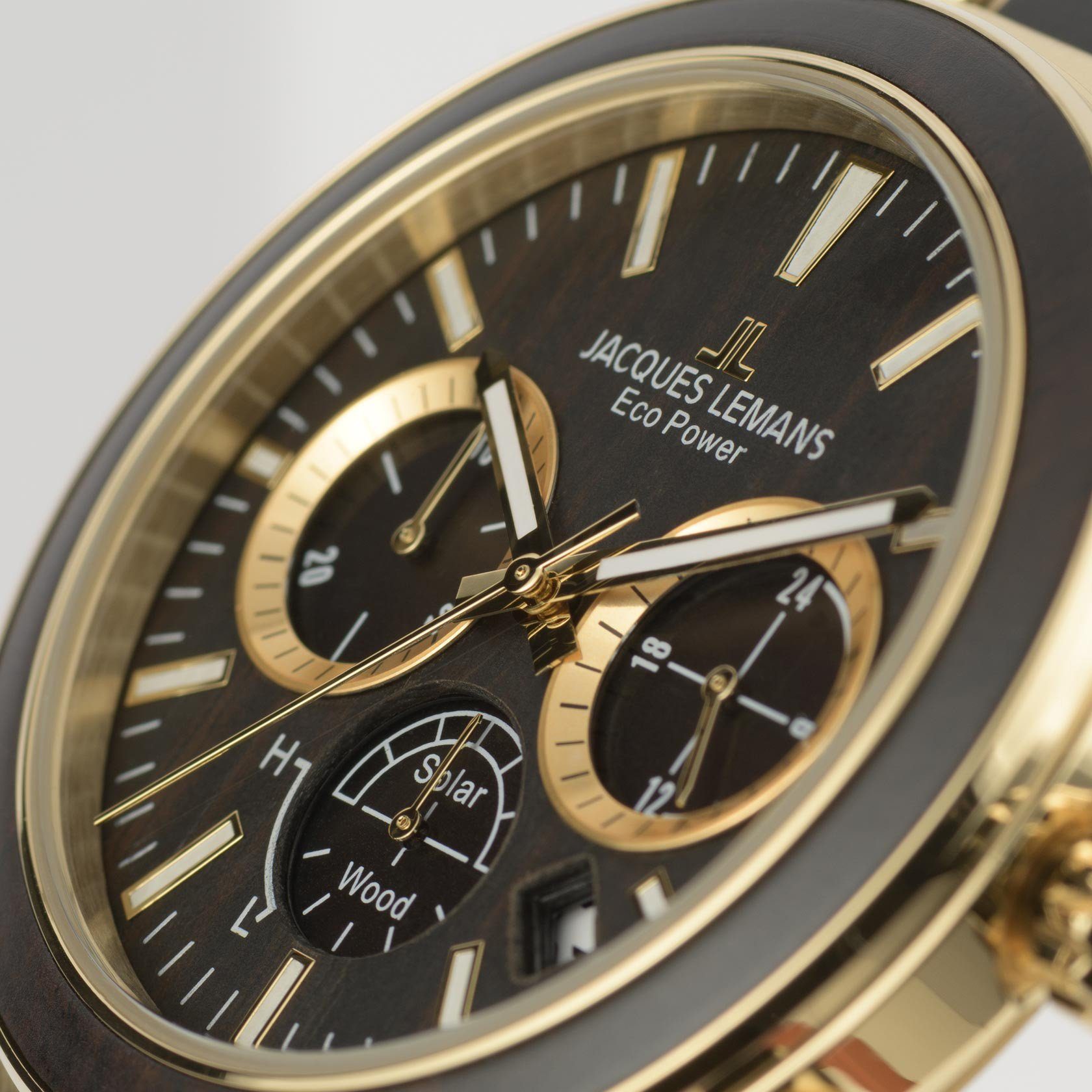 1-2115L gold, schwarz Eco Solaruhr Power, Jacques Lemans