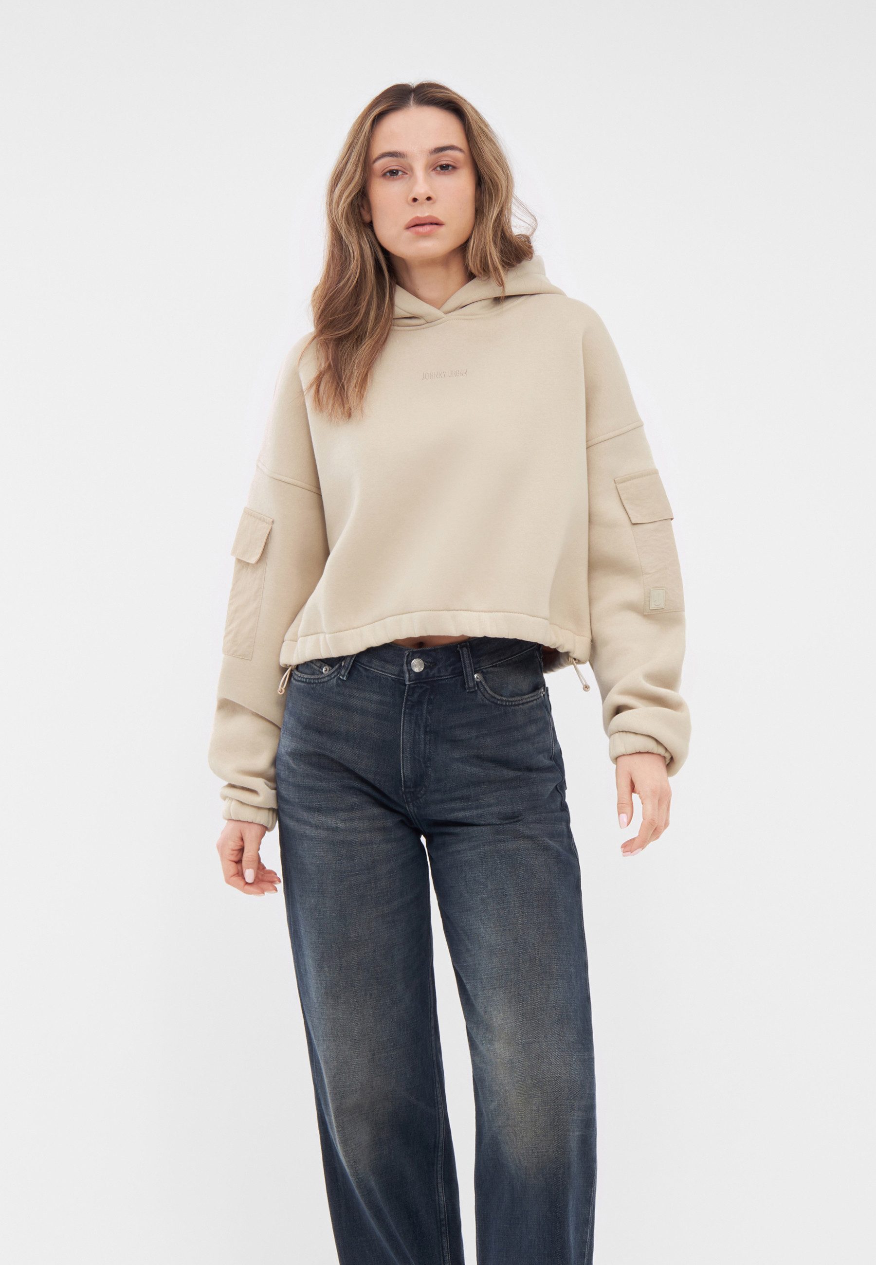 Johnny Urban Hoodie Carly Cropped Hoodie mit aufgesetzten Taschen (1-tlg) K günstig online kaufen
