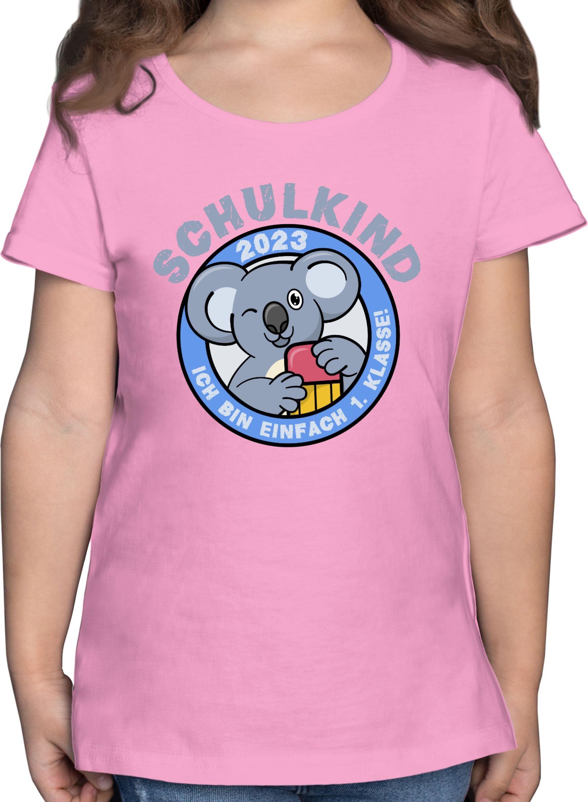 Shirtracer T-Shirt Schulkind 2023 Ich bin einfach 1. Klasse Koala Einschulung Mädchen 2 Rosa