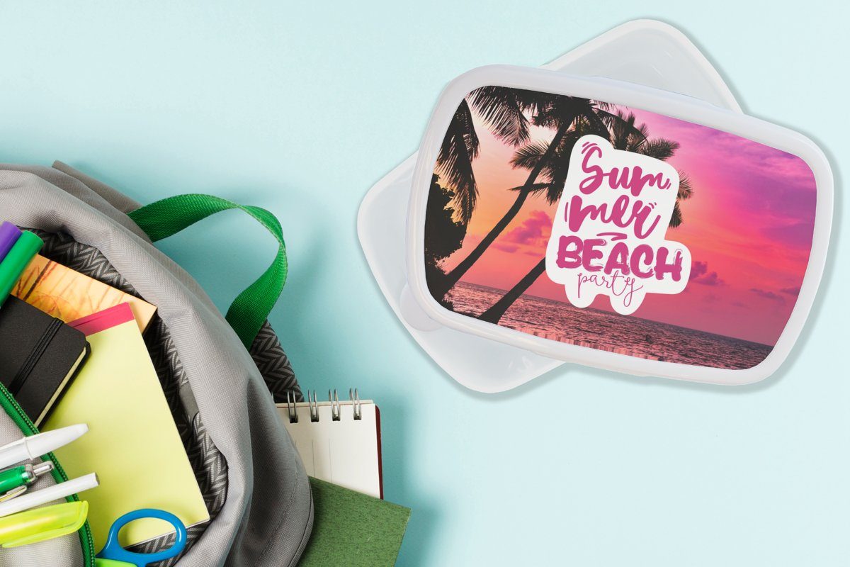 Zitat, - Erwachsene, Strand Kinder Kunststoff, Jungs Brotbox - weiß Mädchen (2-tlg), für Sommer Lunchbox und für MuchoWow Sonnenuntergang Brotdose, - und
