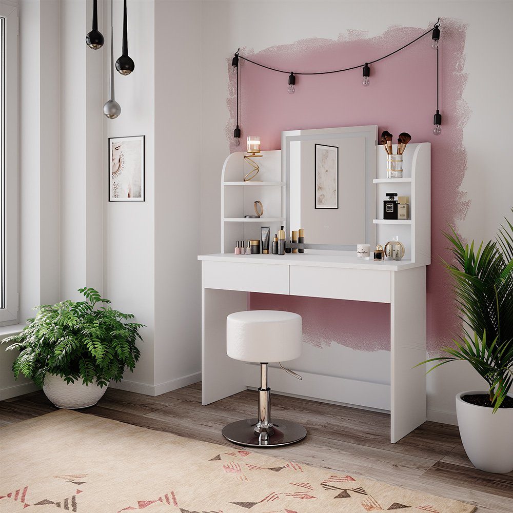 Vicco Schminktisch Charlotte, Weiß, 106 cm günstig online kaufen