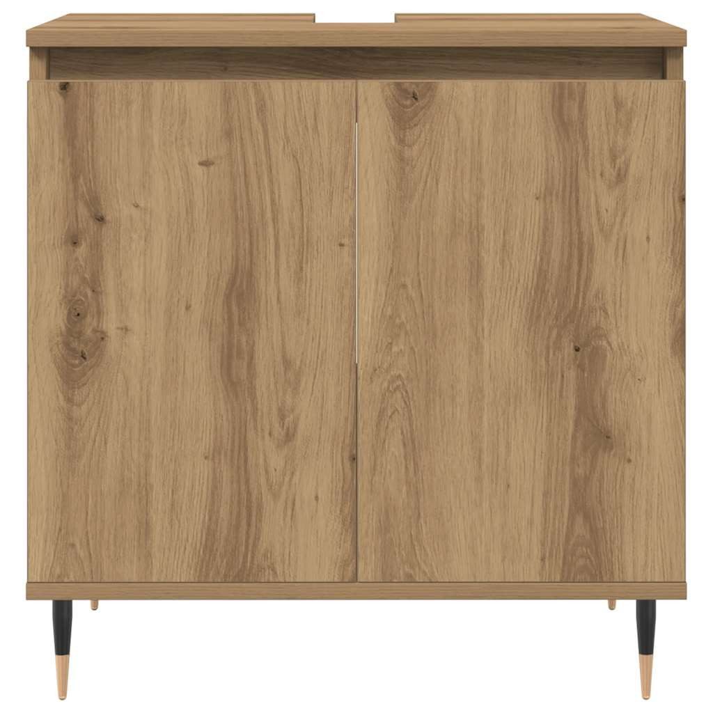 vidaXL Badezimmer-Set Badschrank Artisan-Eiche 58x33x60 cm Holzwerkstoff, (1-St) – Bild 4 von 5