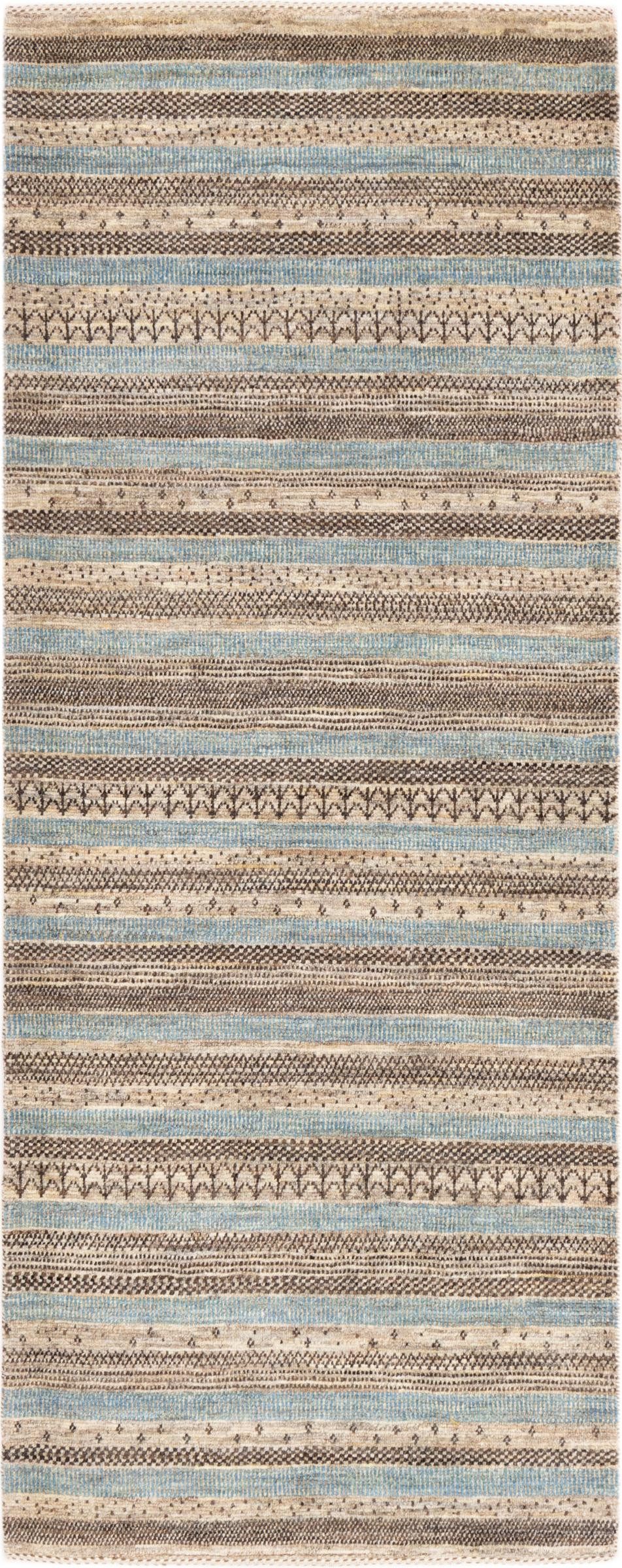 Nain Trading Orientteppich Perser Gabbeh Loribaft Natura 79x204 Handgeknüpfter Moderner, rechteckig, Höhe: 12 mm