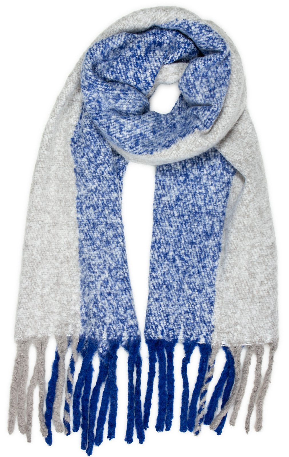 Modeschal SC485 Damen XXL Fransen Karo Schal