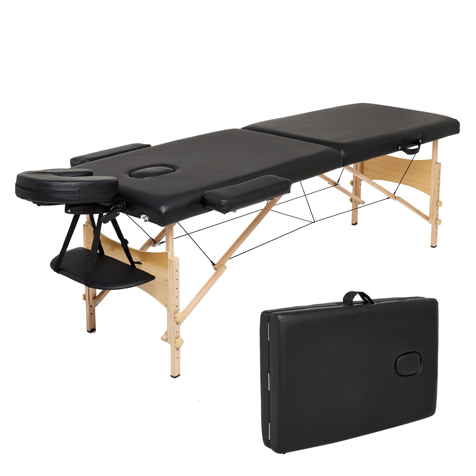 Mondeer Massageliege Massageliege (2-St), klappbar tragbar 2 Zonen Holzfüße
