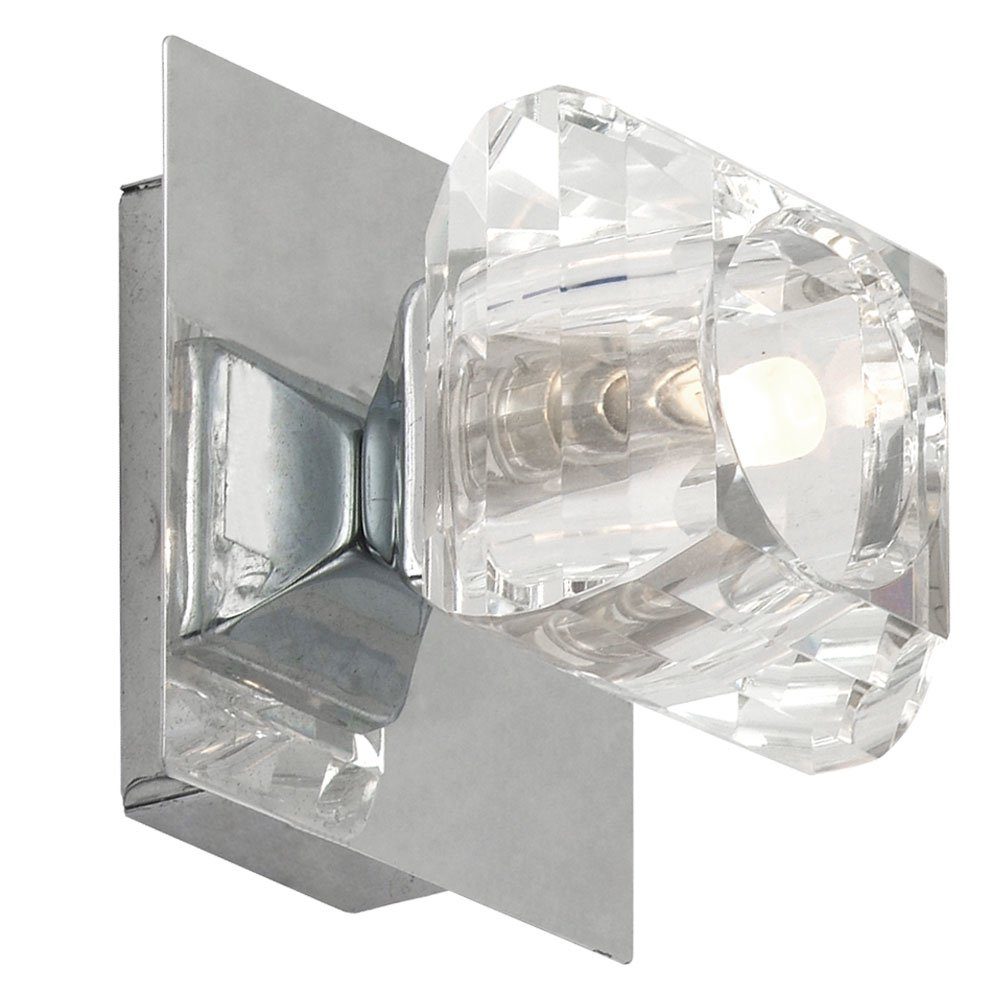 H Quadrat Wandleuchte, 10 Wandlampe Wandleuchte Leuchtmittel nicht Design Kristallglas cm inklusive, LED Globo Spot Chrom