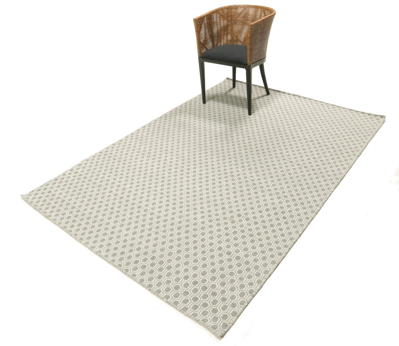Carpet Avenue Teppich Kelim Dhorri Diamond - Grau 230x160, Rechteck, Höhe: 4 mm