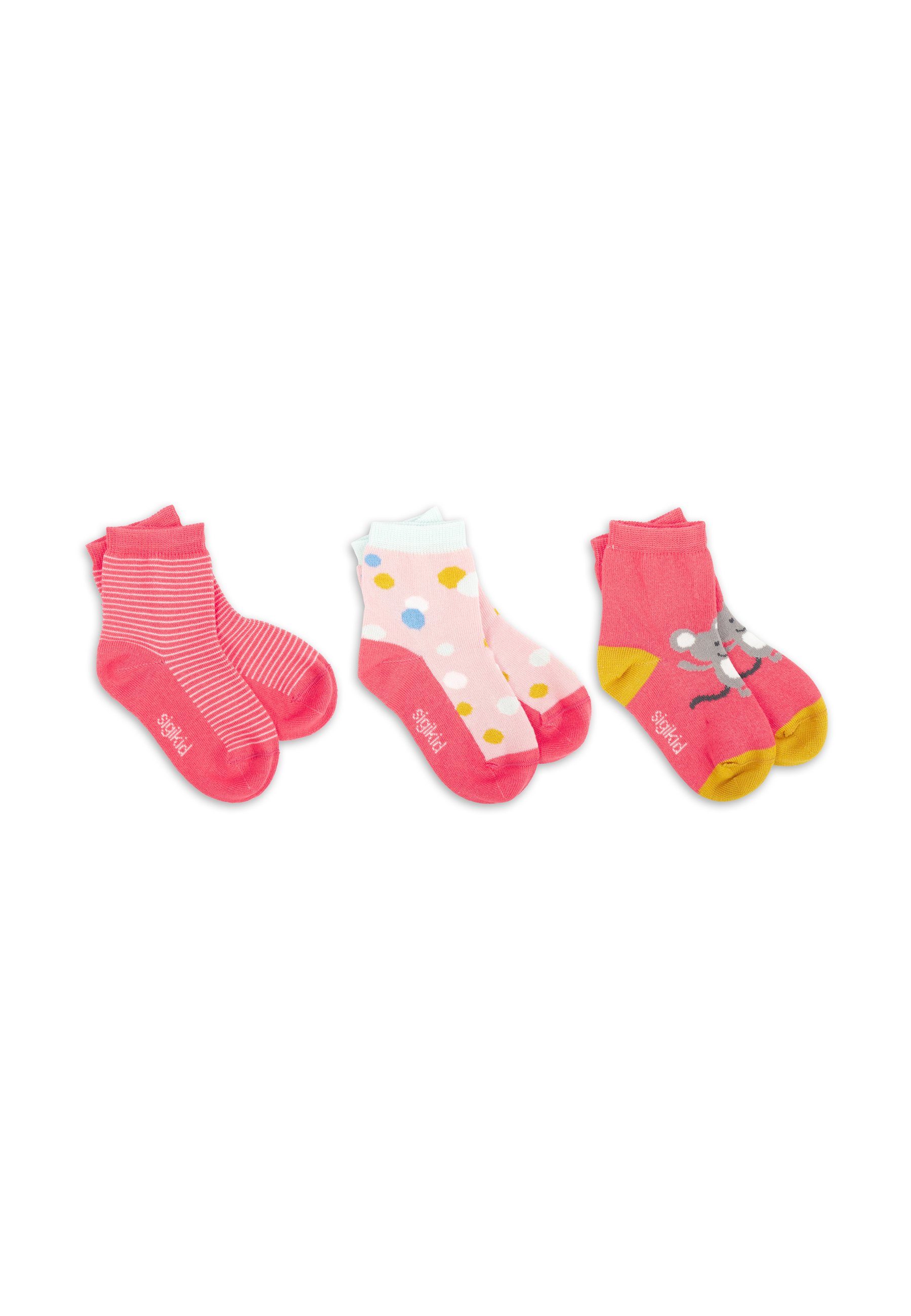 Sigikid Socken Baby Socken Set mit 3 Paar Socken (3-Paar) pink