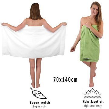 Betz Handtuch Set 6-TLG. Handtuch-Set Premium 100% Baumwolle 2 Duschtücher 4 Handtücher, 100% Baumwolle, (Set, 6-tlg), Farbe weiß und apfelgrün