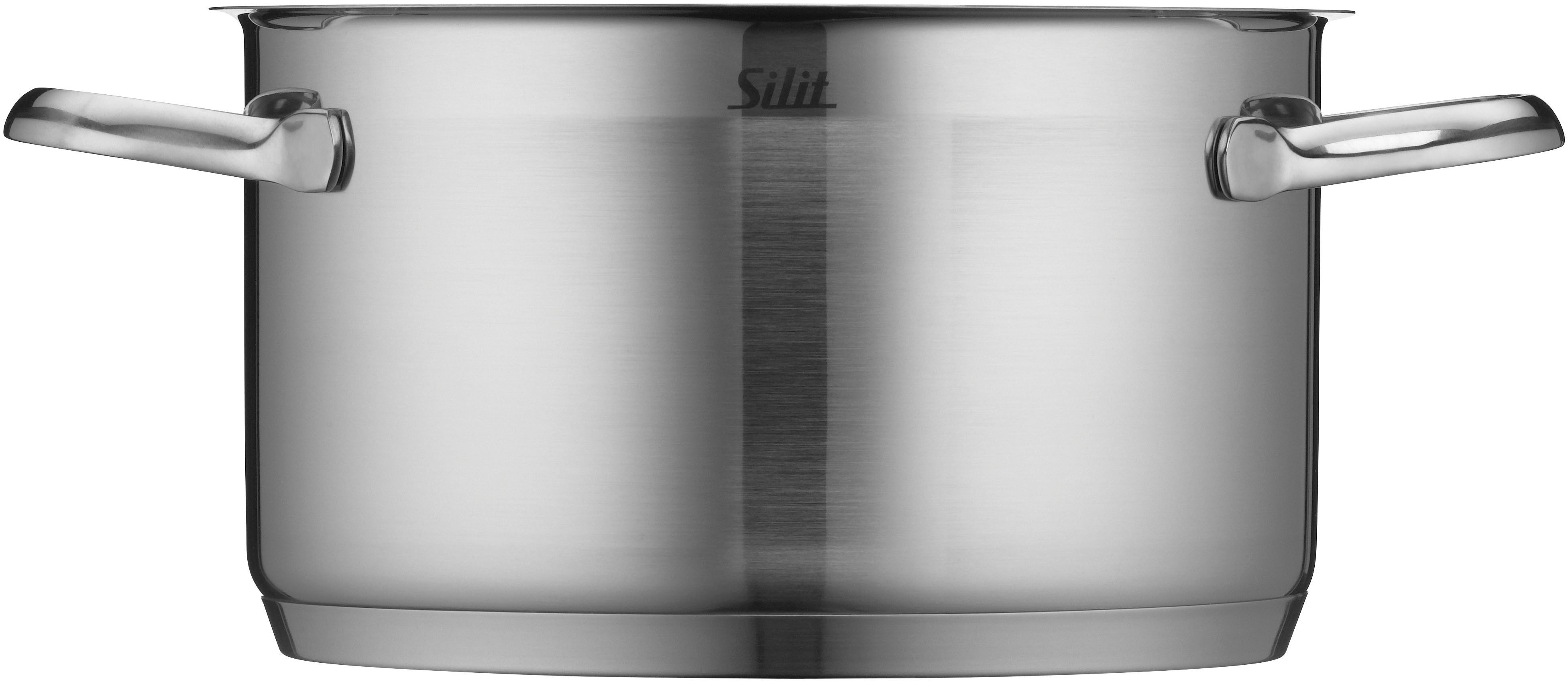 Silit Kochtopf Achat, Topf mit Deckel, Edelstahl 18/10 (2-tlg), rostfrei, Silitherm-Allherdboden, induktionsgeeignet