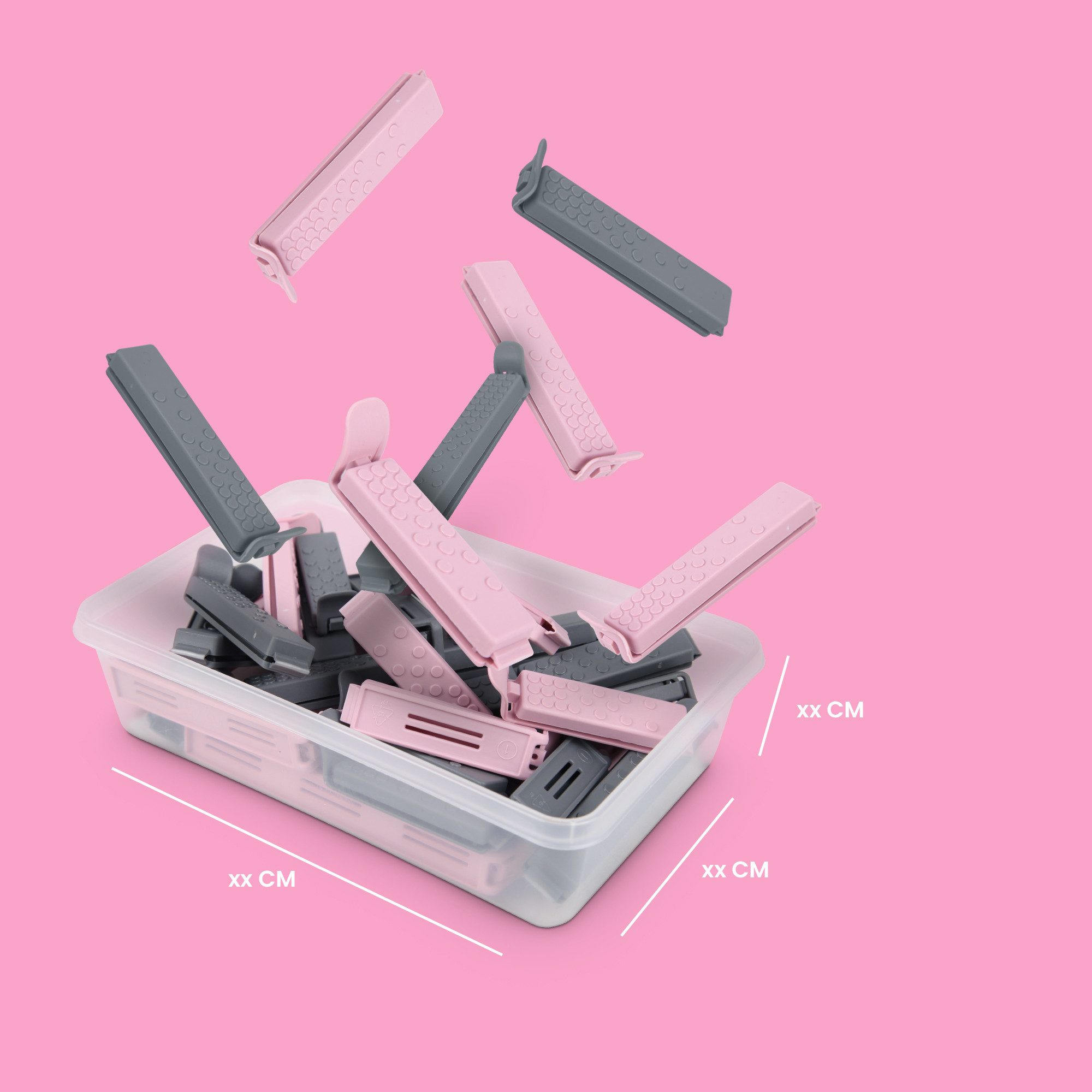 ProHome Verschlussklammer für Beutel und Tüten 30er-Set (30-tlg), 3 verschiedene Größen und inkl. Aufbewahrungsbox