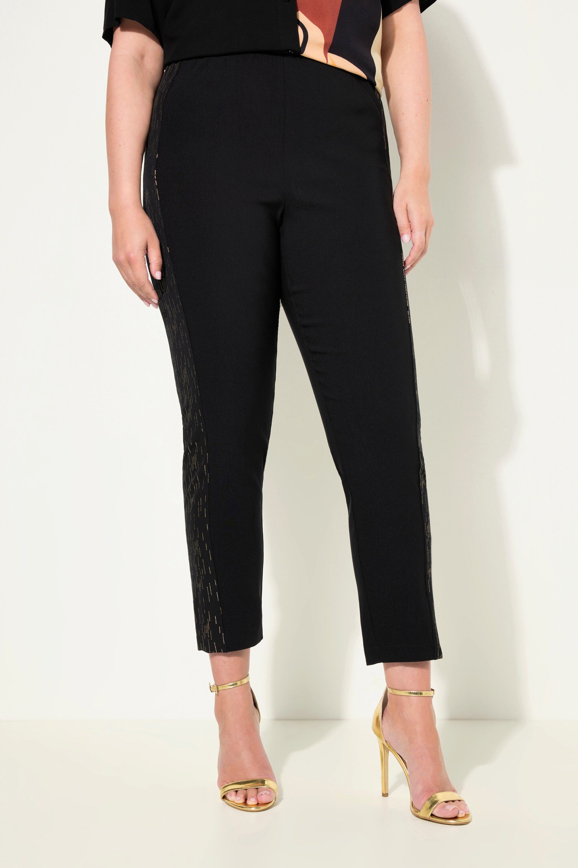 MIAMODA Schlupfhose Bengalin-Hose elastischer Slim Fit Metallic-Druck günstig online kaufen