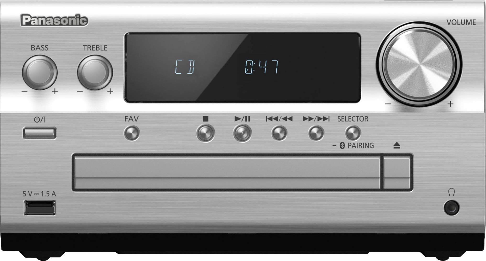 Silber WLAN, USB-Audiowiedergabe) Micro- Panasonic Radio, Kompaktanlage Audio, (Bluetooth, Hi-Res UKW SC-PMX802E Premium