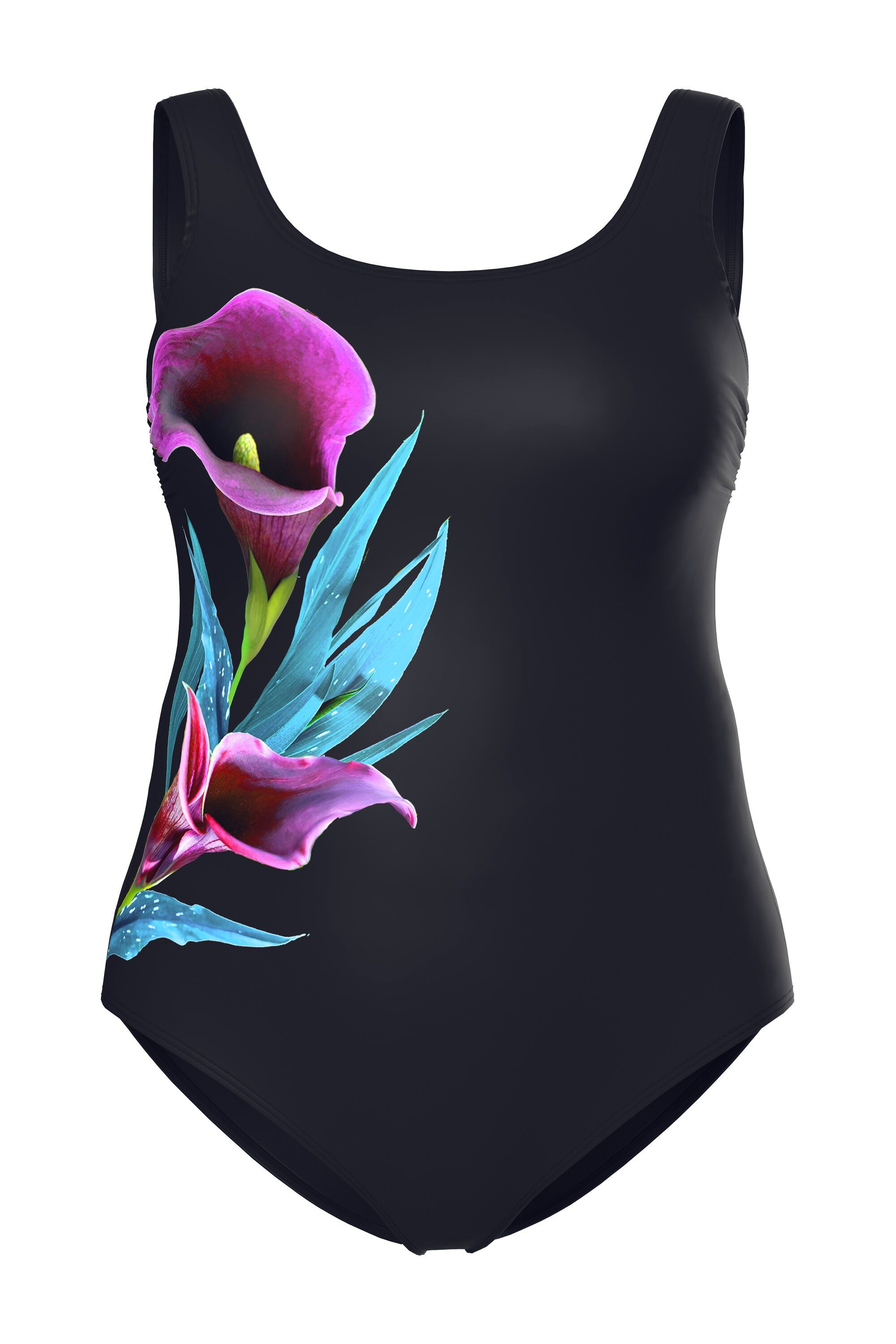 Ulla Popken Badeanzug Badeanzug Calla ohne Softcups Rundhals günstig online kaufen