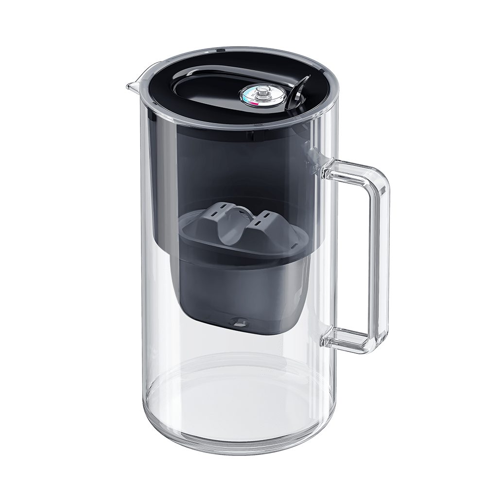 AQUAPHOR Wasserfilter Glas- Filterkanne mit Filterkartusche MAXFOR, bis 200l.Kapazität, Zubehör für Filterkartuschen Maxfor+, Maxfor+ Mg. (Magnesium), Maxfor+H (für hartes Wasser, reduziert mehr Kalk), /Farbe schwarz