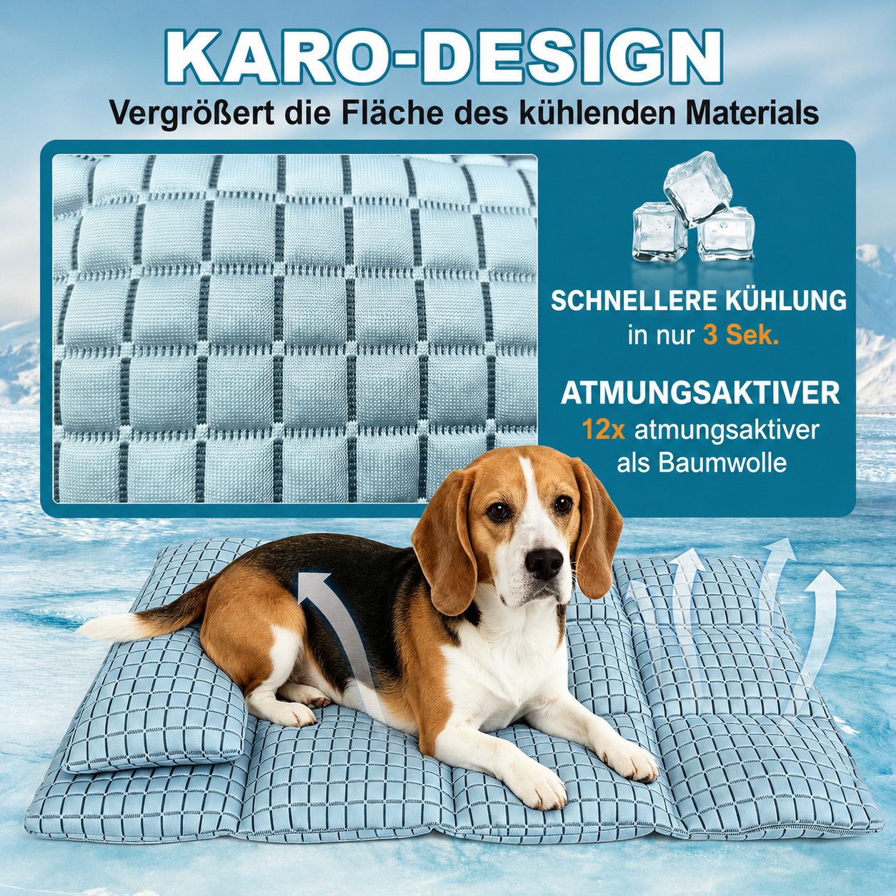 Srvillg Hundematte Hundekühlmatte mit Abnehmbarem Kissen, Kühlende Tiermatte, Waschbar, Atmungsaktiv mit Ice-Seide & PP Baumwolle
