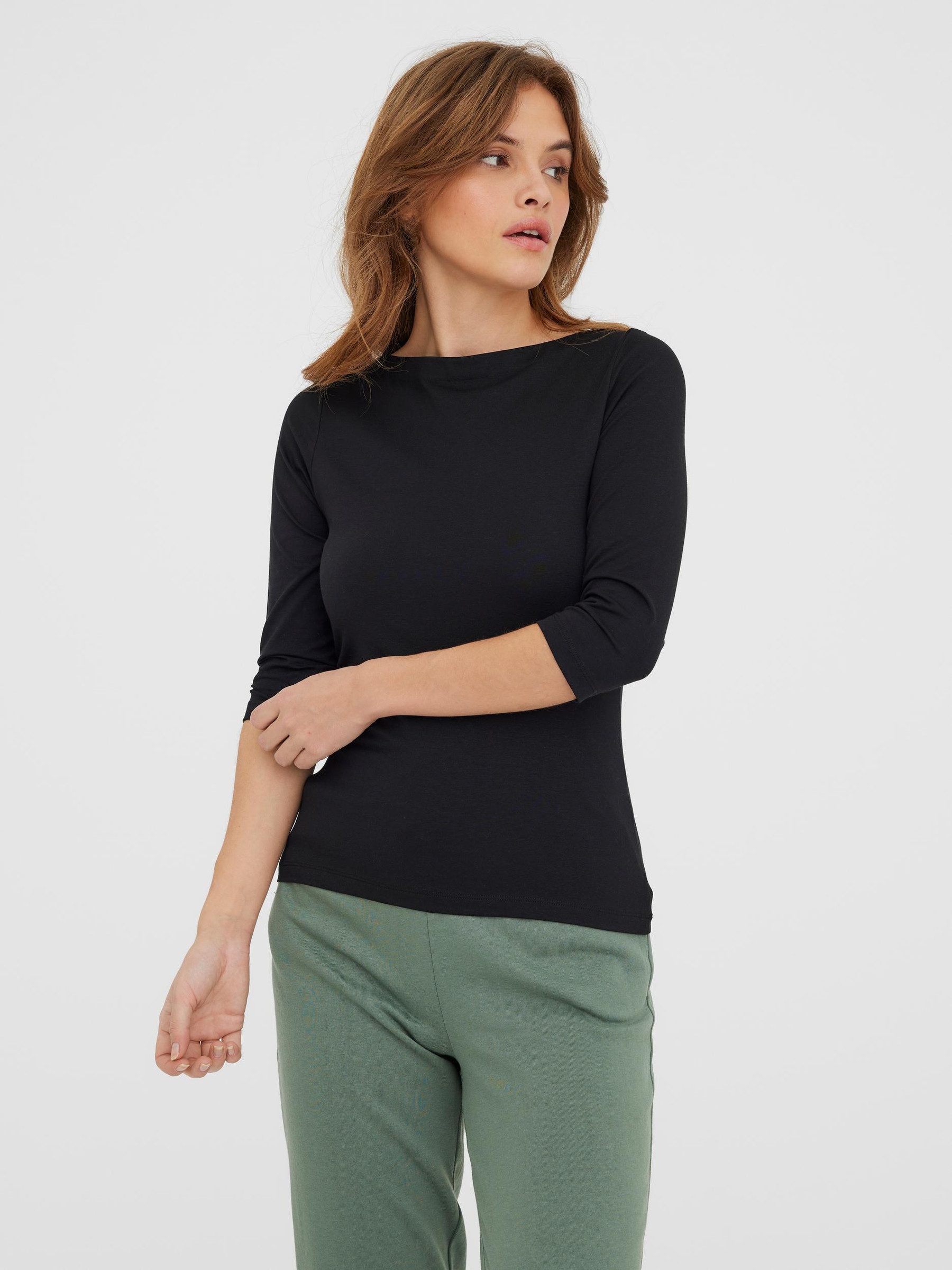 Vero Moda T-Shirt U-Boot-Ausschnitt Oberteil VMPANDA günstig online kaufen