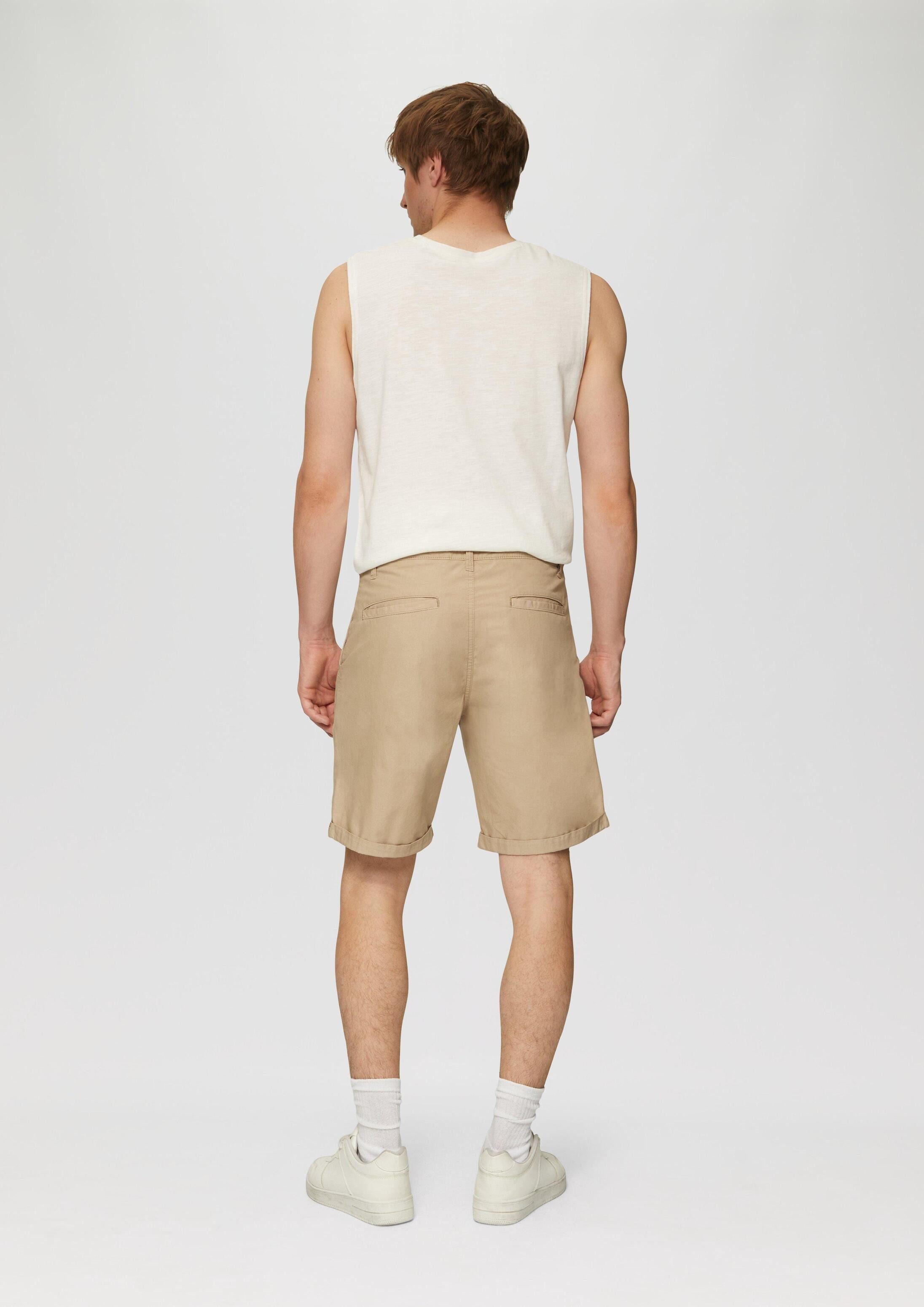 QS Shorts Hose JOHN Chino-Shorts aus Baumwolle mit fixiertem Umschlag