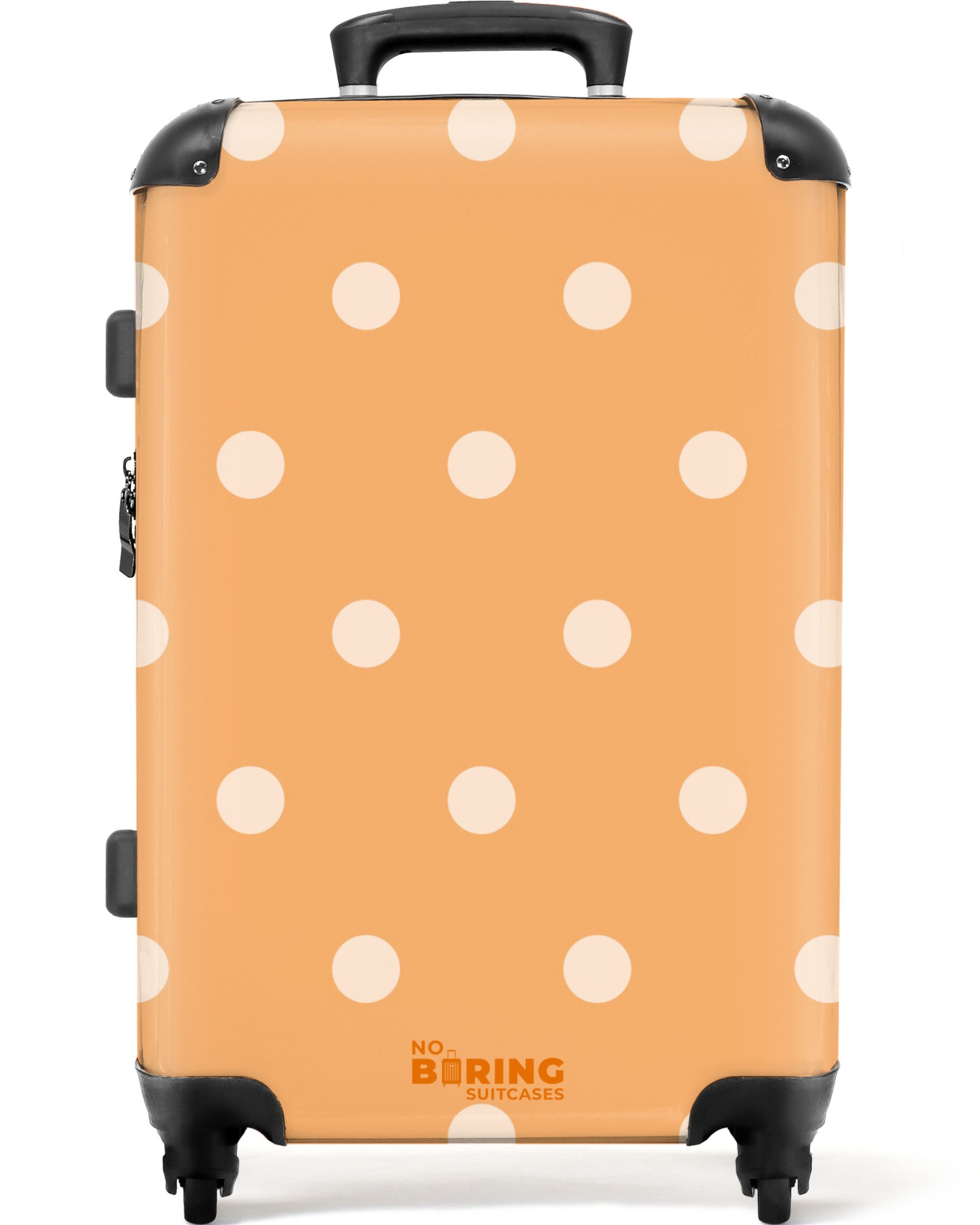 NoBoringSuitcases.com© Hartschalen-Trolley Orangefarbenes Tupfenmuster 67 c günstig online kaufen