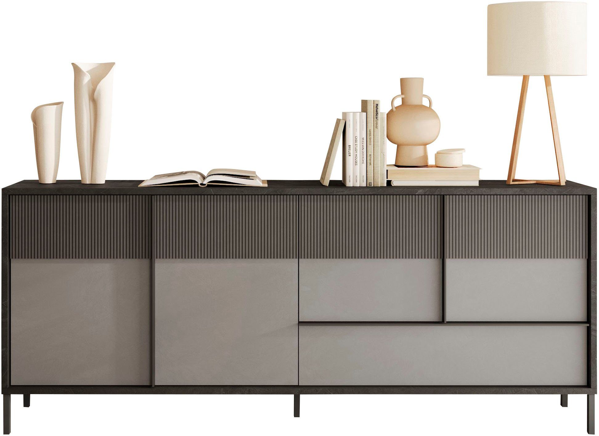 INOSIGN Sideboard Everest Breite 206 cm, Kommode mit 4 Türen u. 1 Schubkasten, Anrichte, Soft/Self Closing, Korpus 22 mm