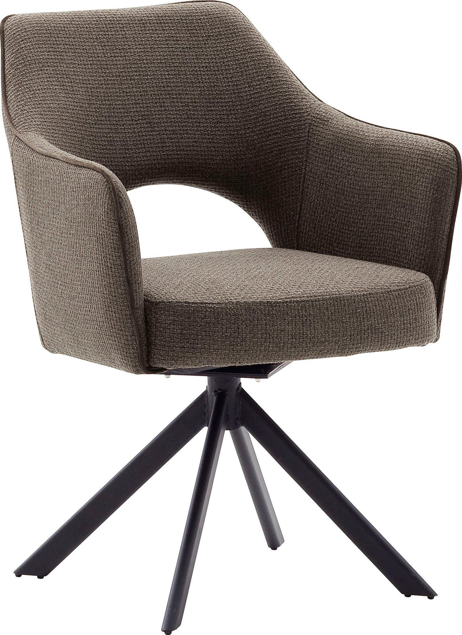 Cappuccino drehbar Tonala lackiert 180° mit 4-Fußstuhl | Nivellierung St), MCA 2 schwarz matt (Set, furniture Metall