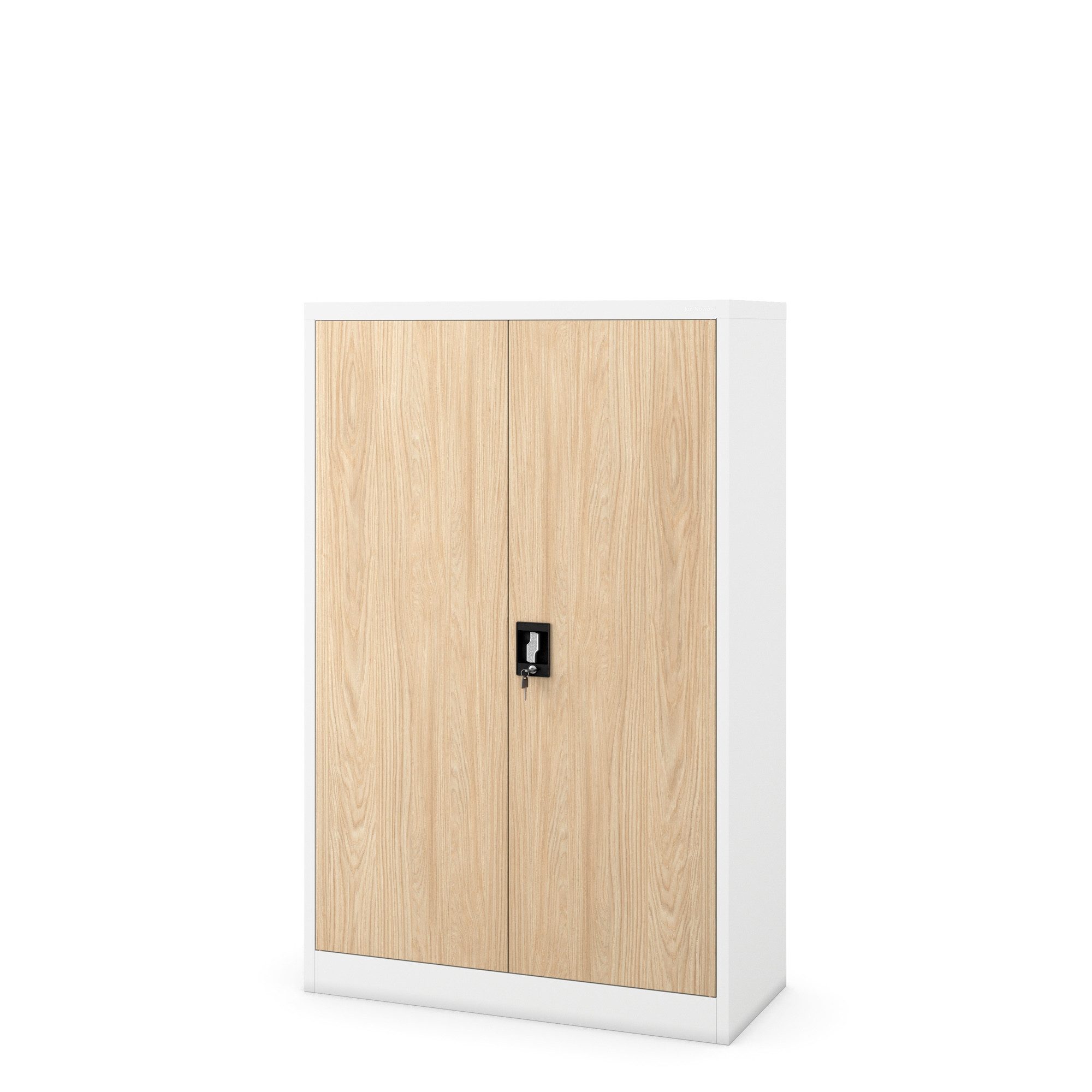 Jan Nowak Aktenschrank Metall Büroschrank abschließbar 90 cm KEVIN 3 Böden Stahl kompakt (Stahl 0,6 mm Wandmontage möglich PZH-zertifiziert 140 cm) Aktenschrank 30 Ordner Schloss 2 Schlüssel robust 5 Farben