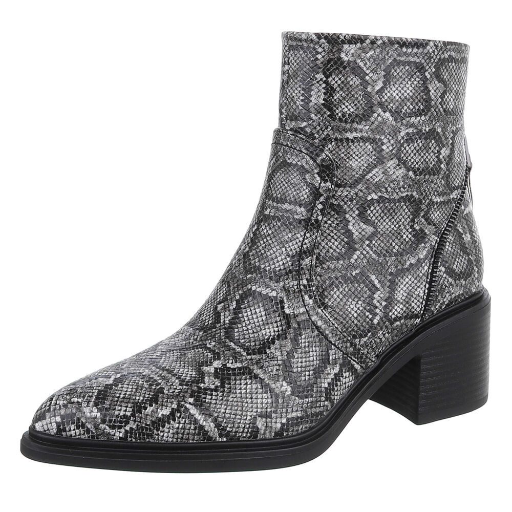 Ital-Design Eleganter Ankle-Stiefel aus strukturiertem Material günstig online kaufen