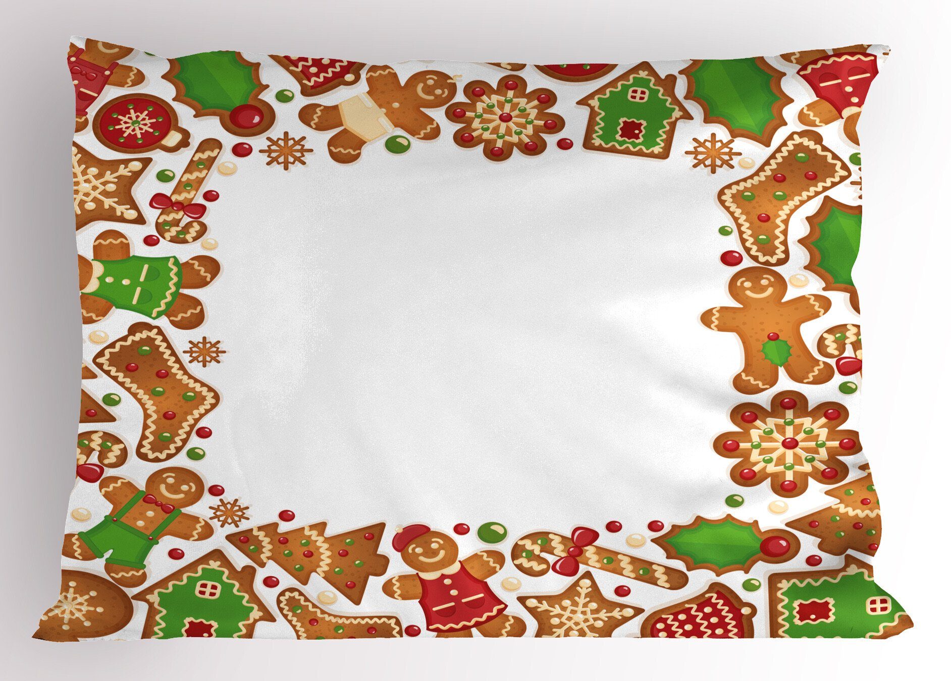 Kissenbezüge Dekorativer Standard King Size Gedruckter Kissenbezug, Abakuhaus (1 Stück), Weihnachten Lebkuchen-Kekse